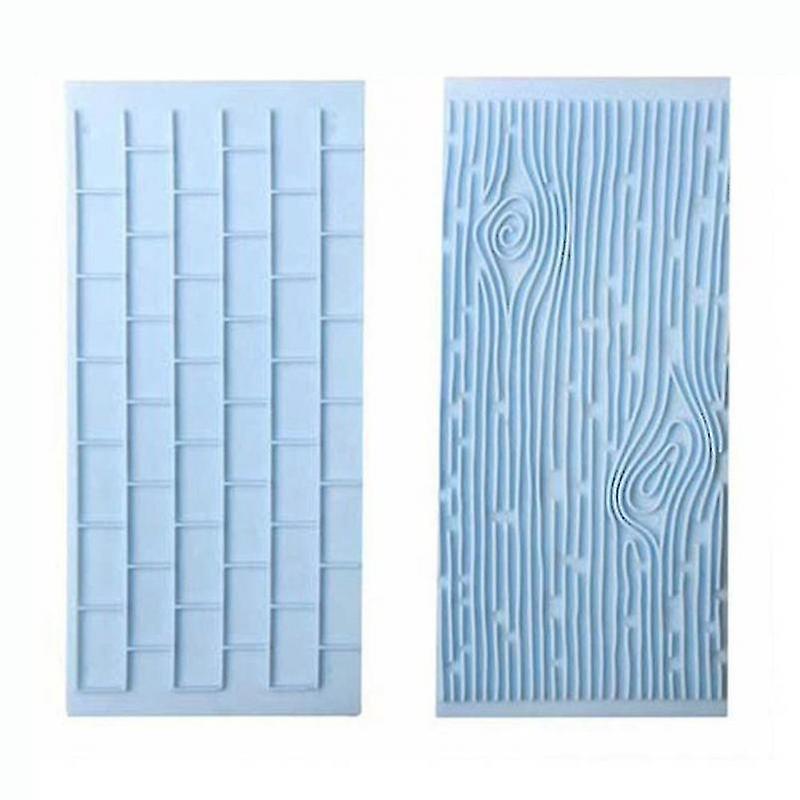 Blue 2pcs Tree Bark Keyboard Shape Diy Baking Mold Tool