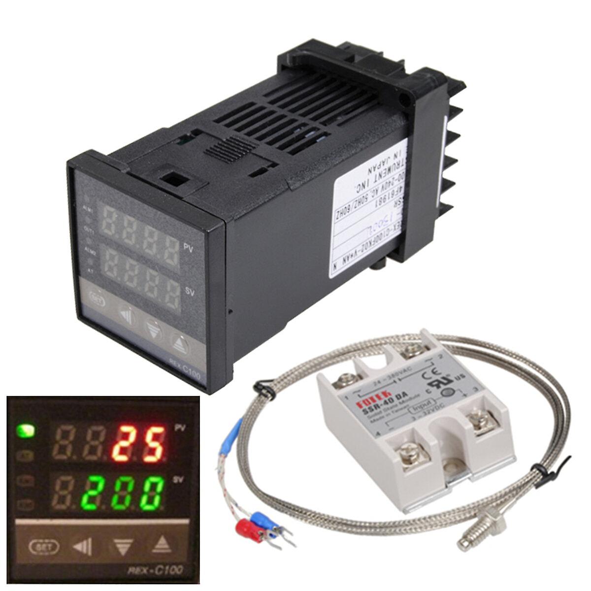 110-240V 0~1300 Rex-c100 Digital Pid Temperature Controller Kit Alarm Function With Probe Relay