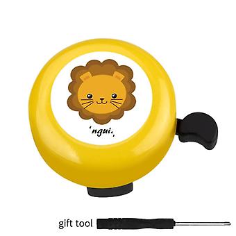 Veeki Classic Bicycle Bell Aluminium Loud Bicycle Bell Cykeltilbehør - Cartoon Yellow Lion + Værktøj (to)