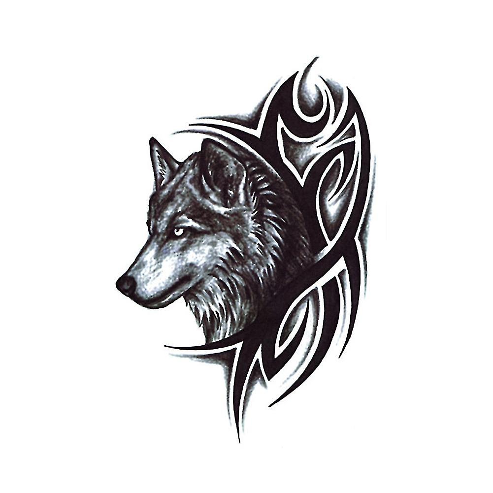 أزياء الذئب الملك للماء العرق واقية من الوشم ملصق مؤقت الجسم الفن صائق تشينهاي
