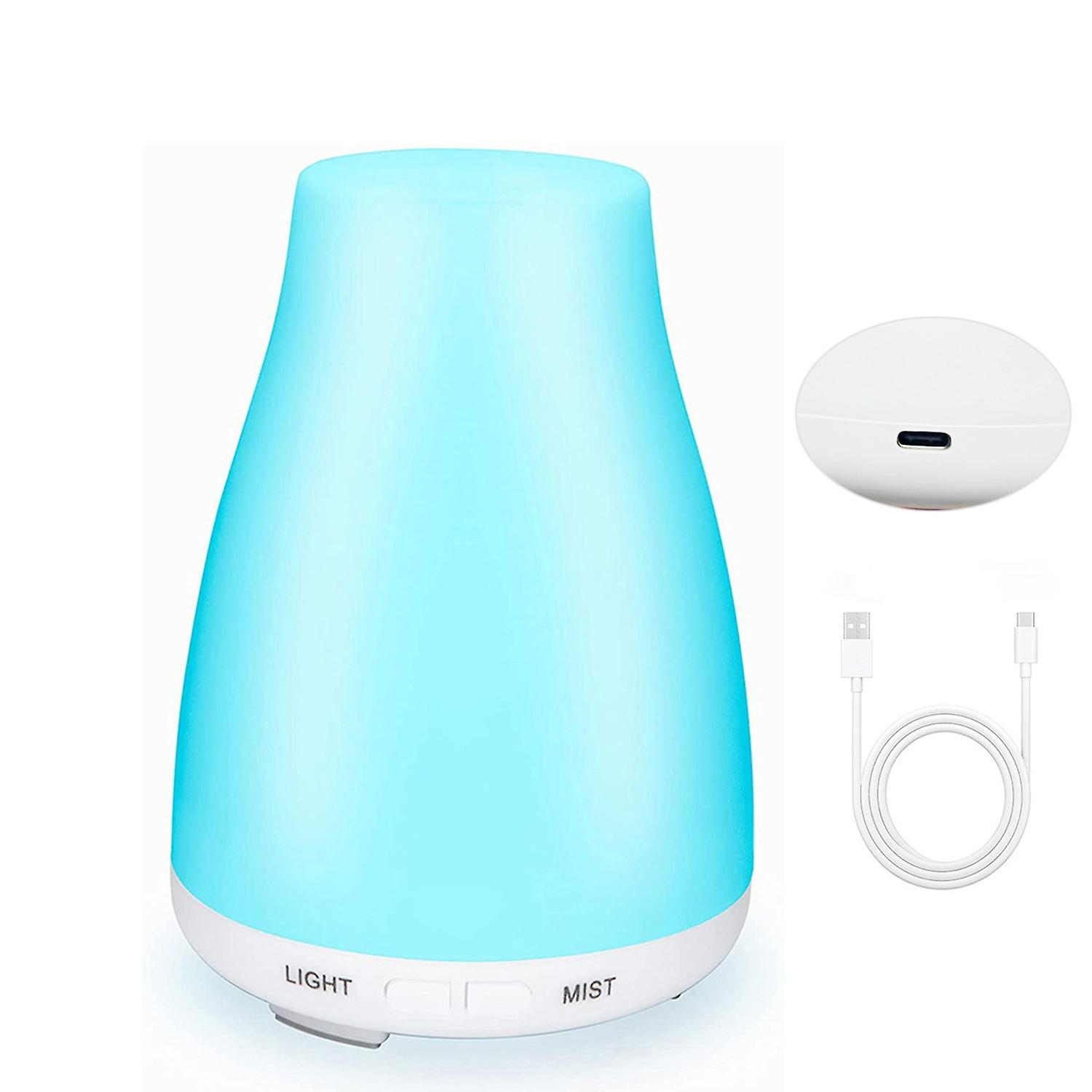 USB Wood Grain Aroma Diffuser, Colorful LED Light, Mini Humidifier