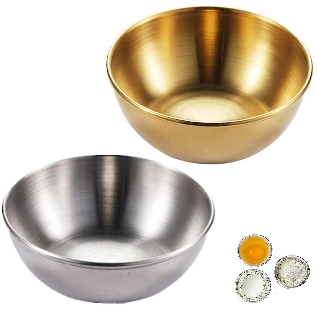 2個のミニソース皿ステンレス鋼の前菜プレートラウンド寿司ディッピングボウルサービングソーサーボウ