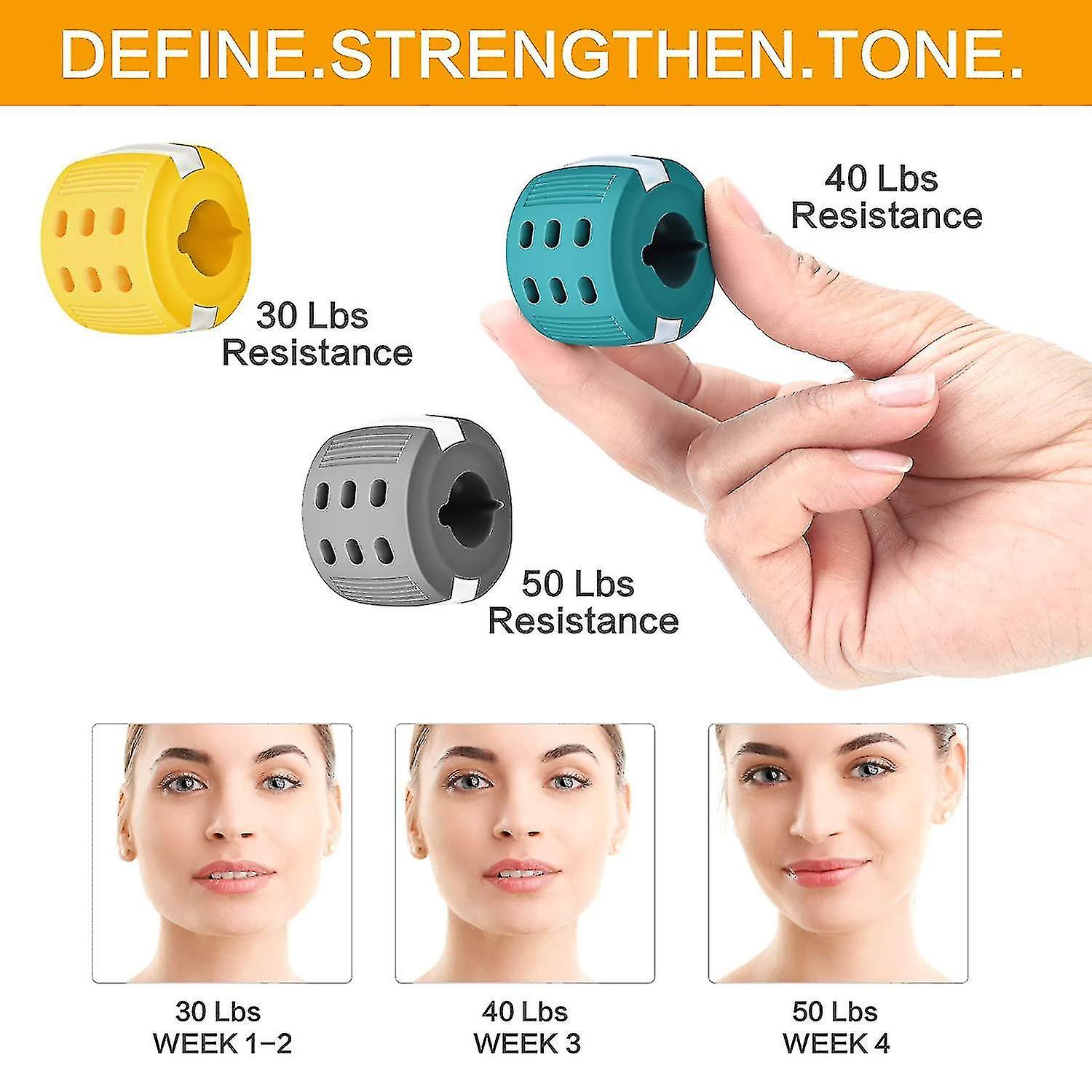 3 Pack Jaw Exerciser Facial And Neck Toning Jawline Exerciser For Men Women Double Chin Reducer Face