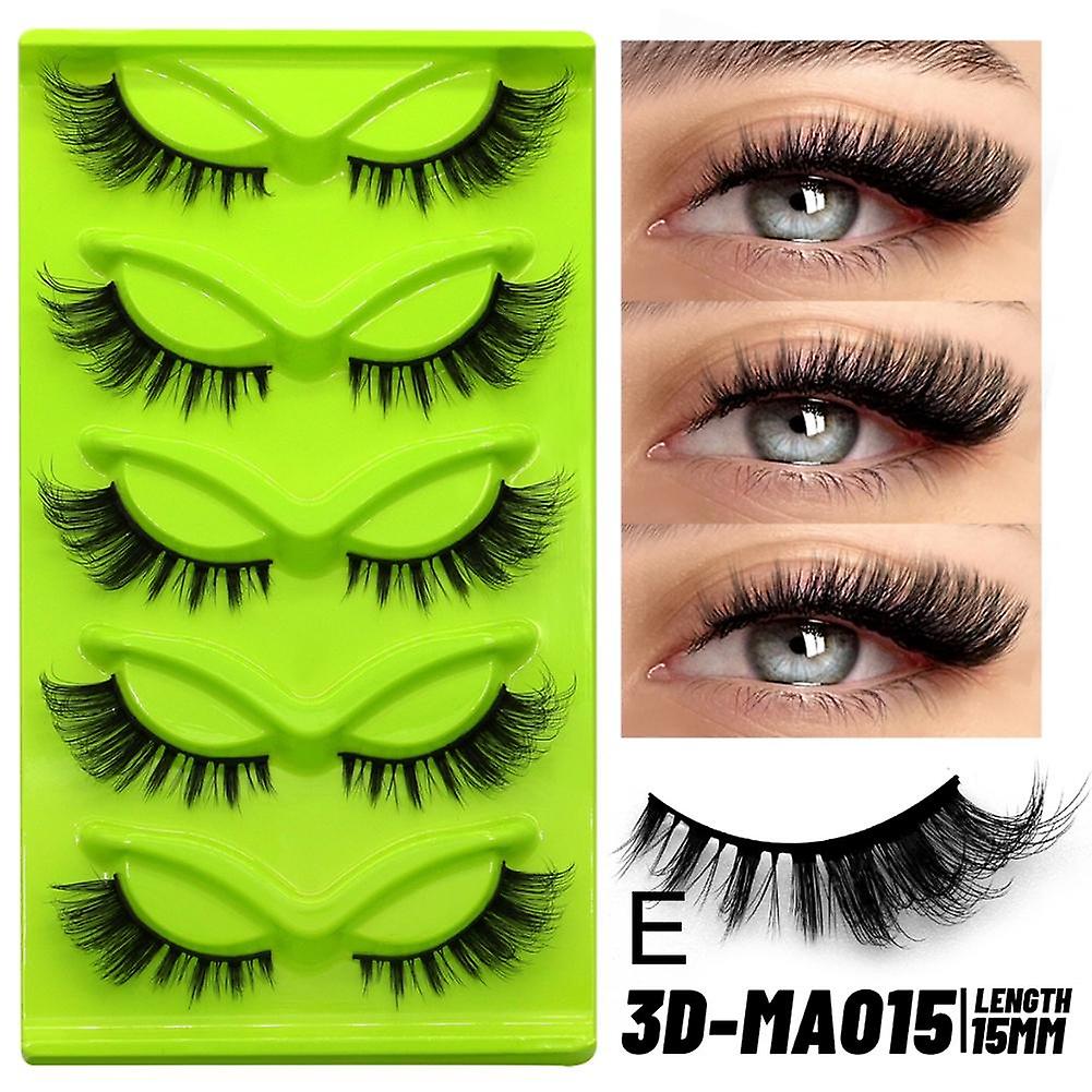 Green False Eyelashes Thick Curled Artificial Eyelashes