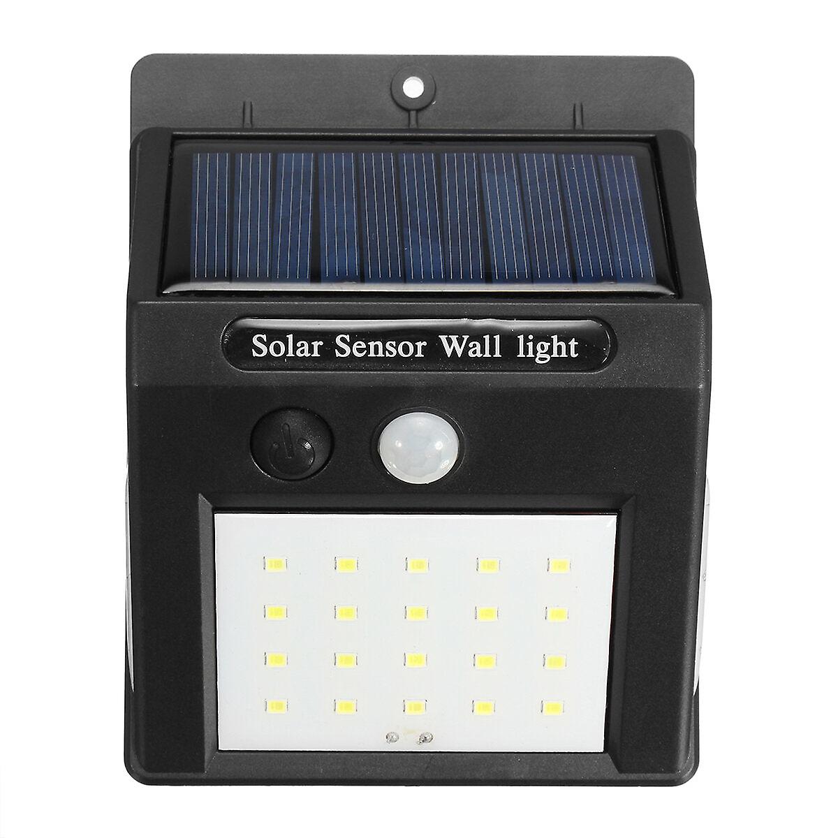 30Led Solar Light Pir Motion Sensor Wall Lamp Security Garden Outdoor 3-side Lighting