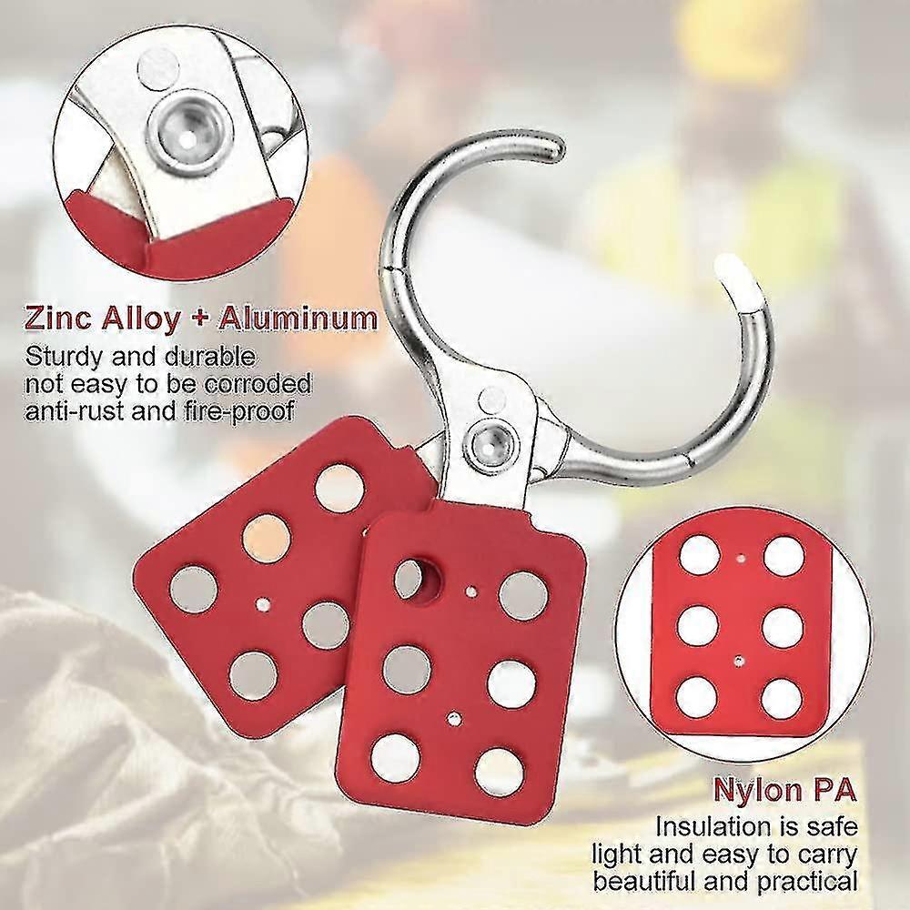 Lockout Hasp Locking Hasp Lockout Hasp Safety Lock Out Hasp Aluminum Lockout Hasp With Hasp Lock For Work Safety(2pcs, Red)