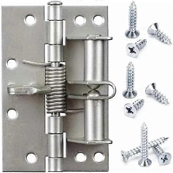 2 Pack 4 Inch Self-Aligning Spring Hinges, Self-Closing, Removable Spring Hinges