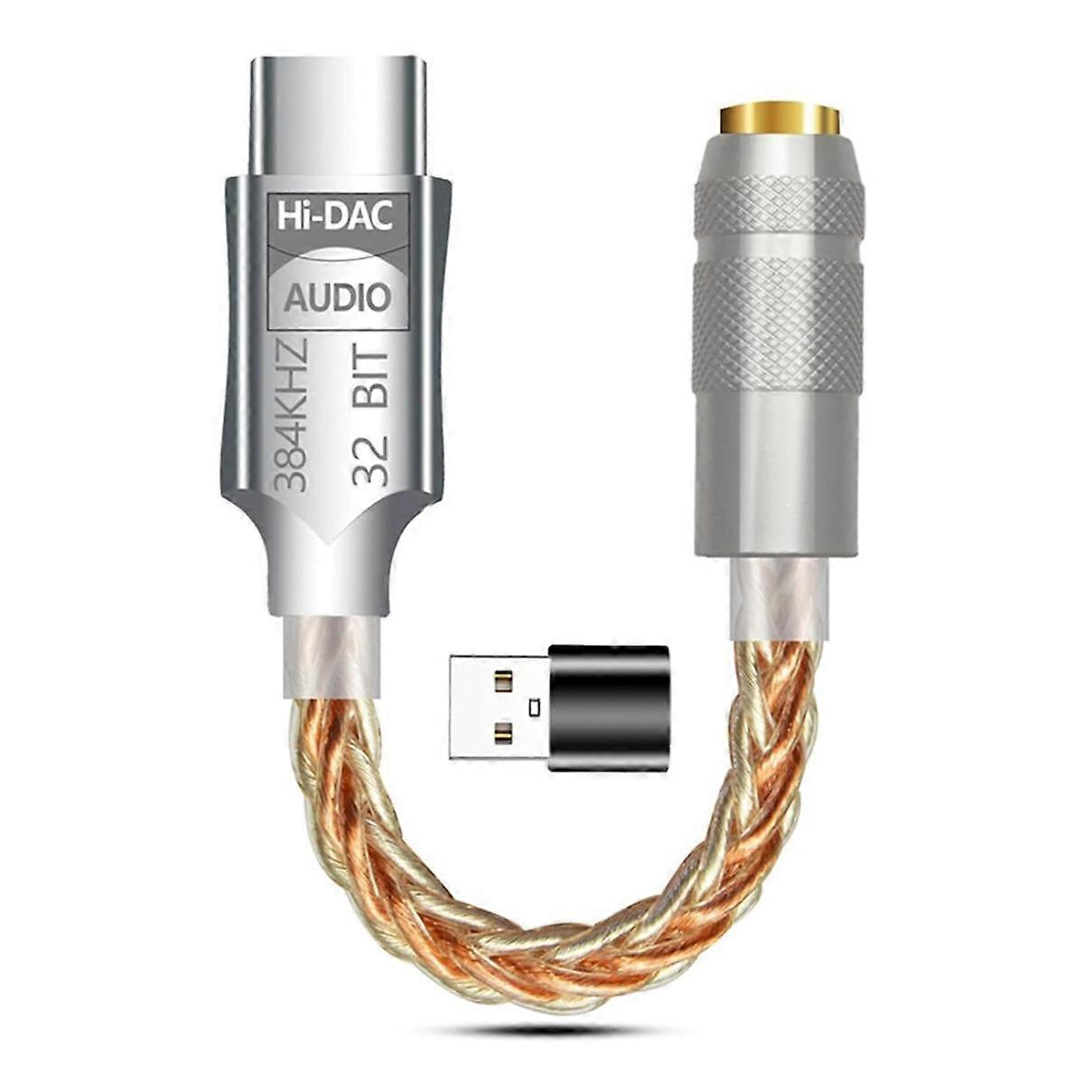 USB C to 3.5mm DAC Earphone Amplifier Headphone Amp ALC5686 Hifi Digital Audio Decoder AUX Audio Cable Adapter Converter