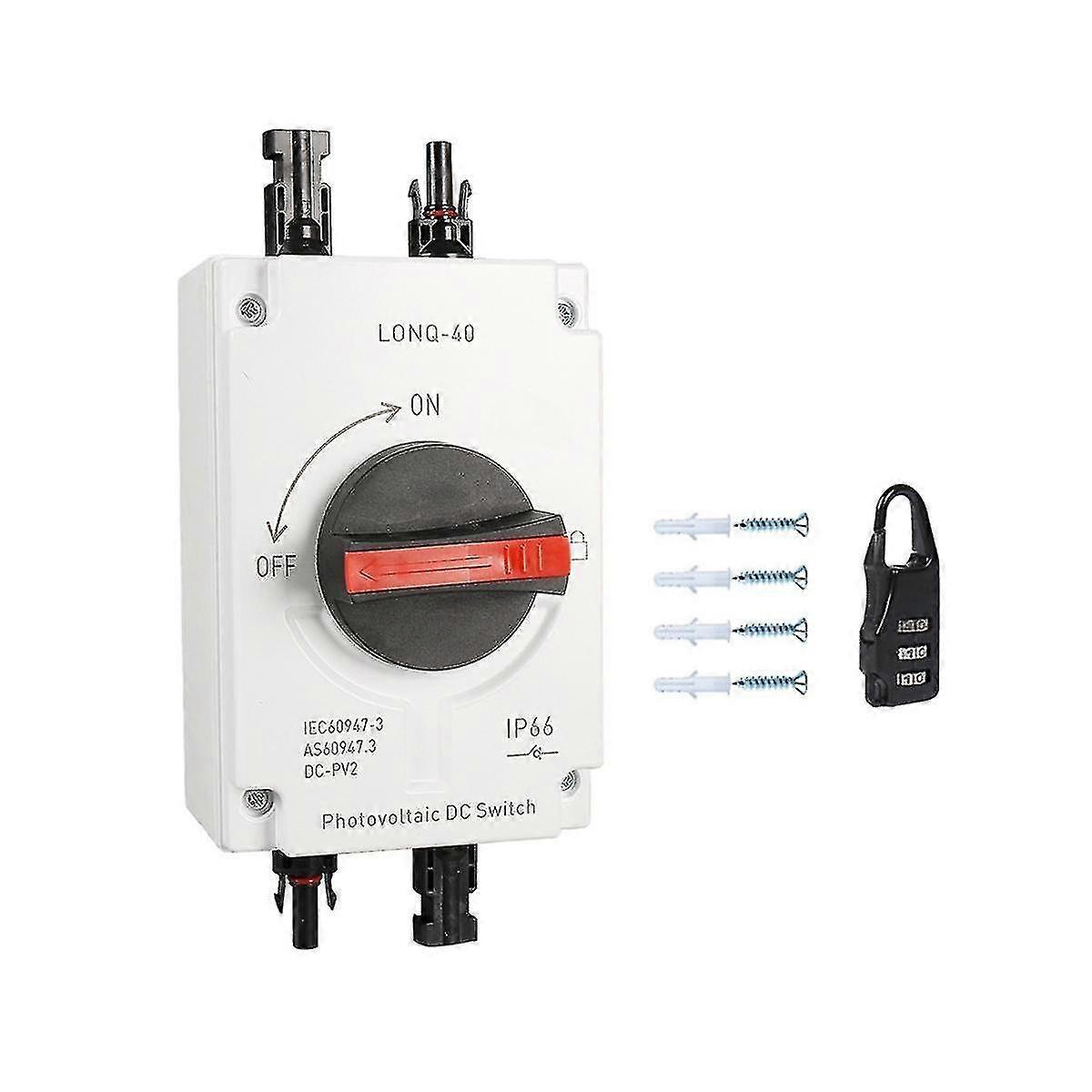 Pv Solar Photovoltaic Disconnect Switch, Lonq-40 Dc Isolator Solar Switch Ip66 Waterproof Dc1000v 3-yvan