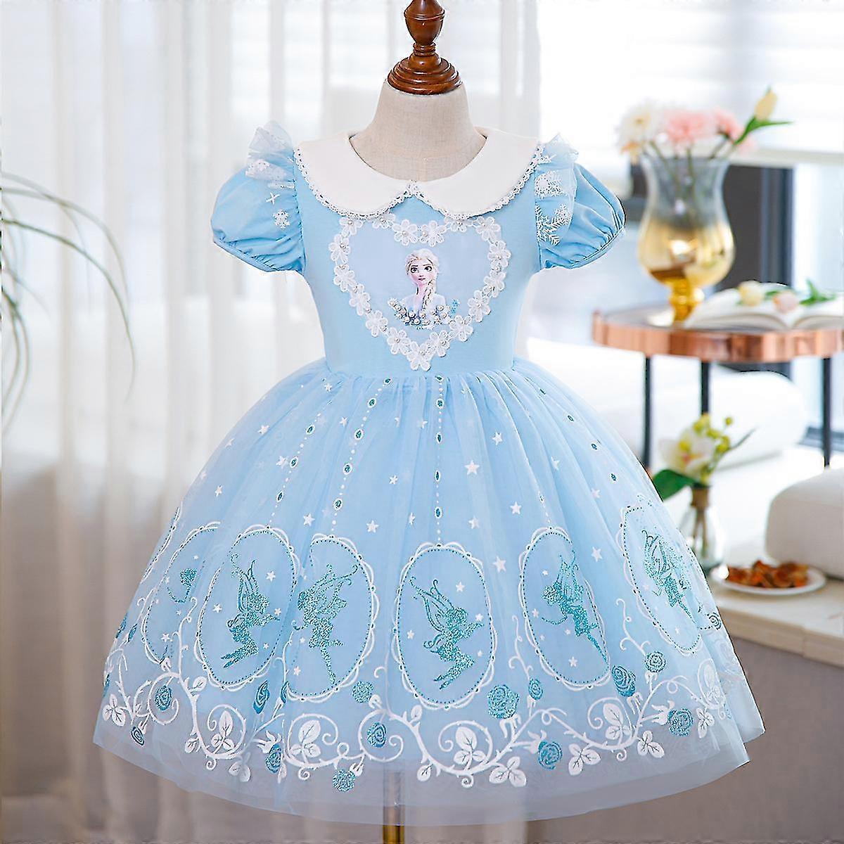 elsa dress short sleeve Disney Dresses | Girls Frozen 2 Dress | Color: Blue | Size: 1012