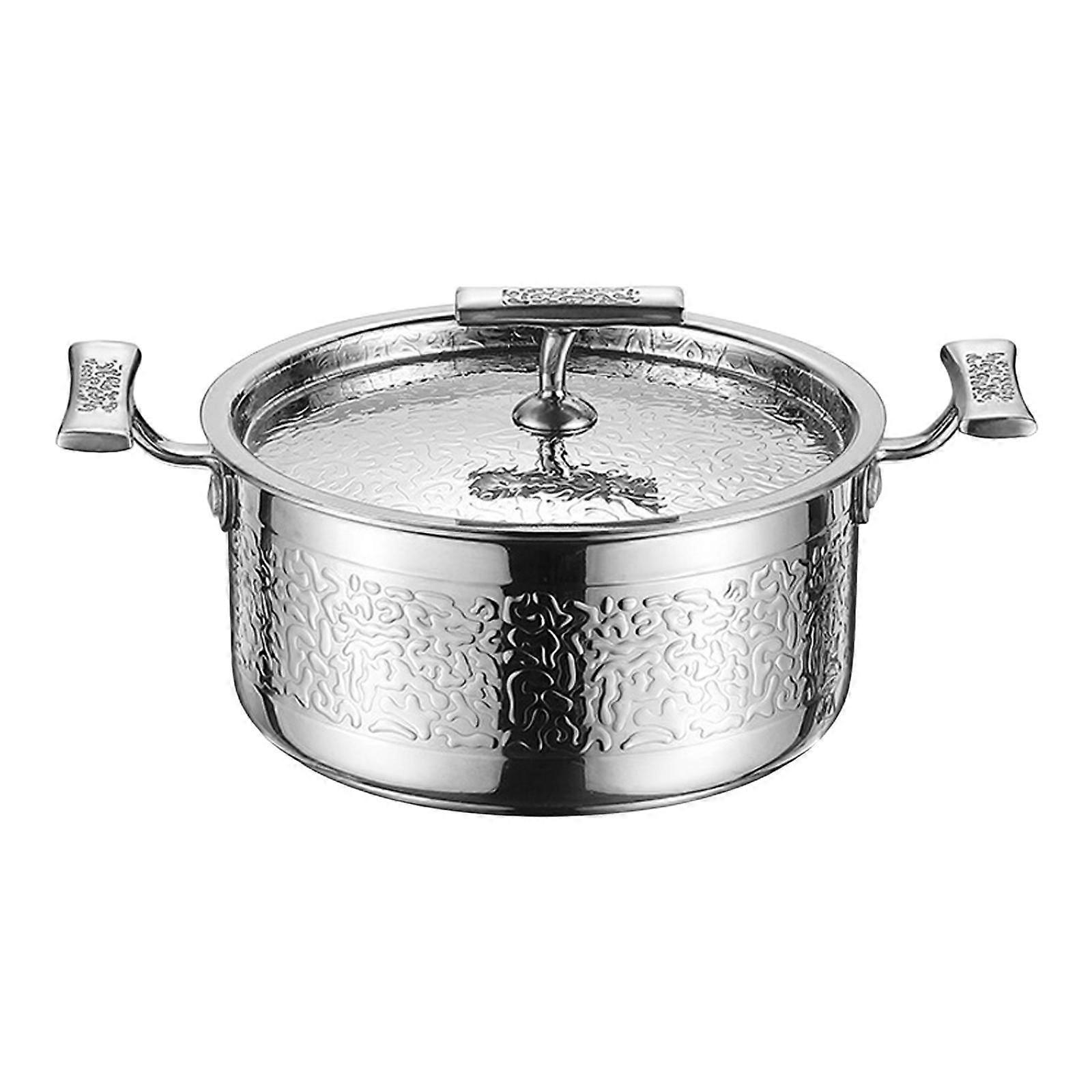 Fondue unique Pot Ramyun polyvalent en acier inoxydable avec couvercle Fondue chinoise Argent
