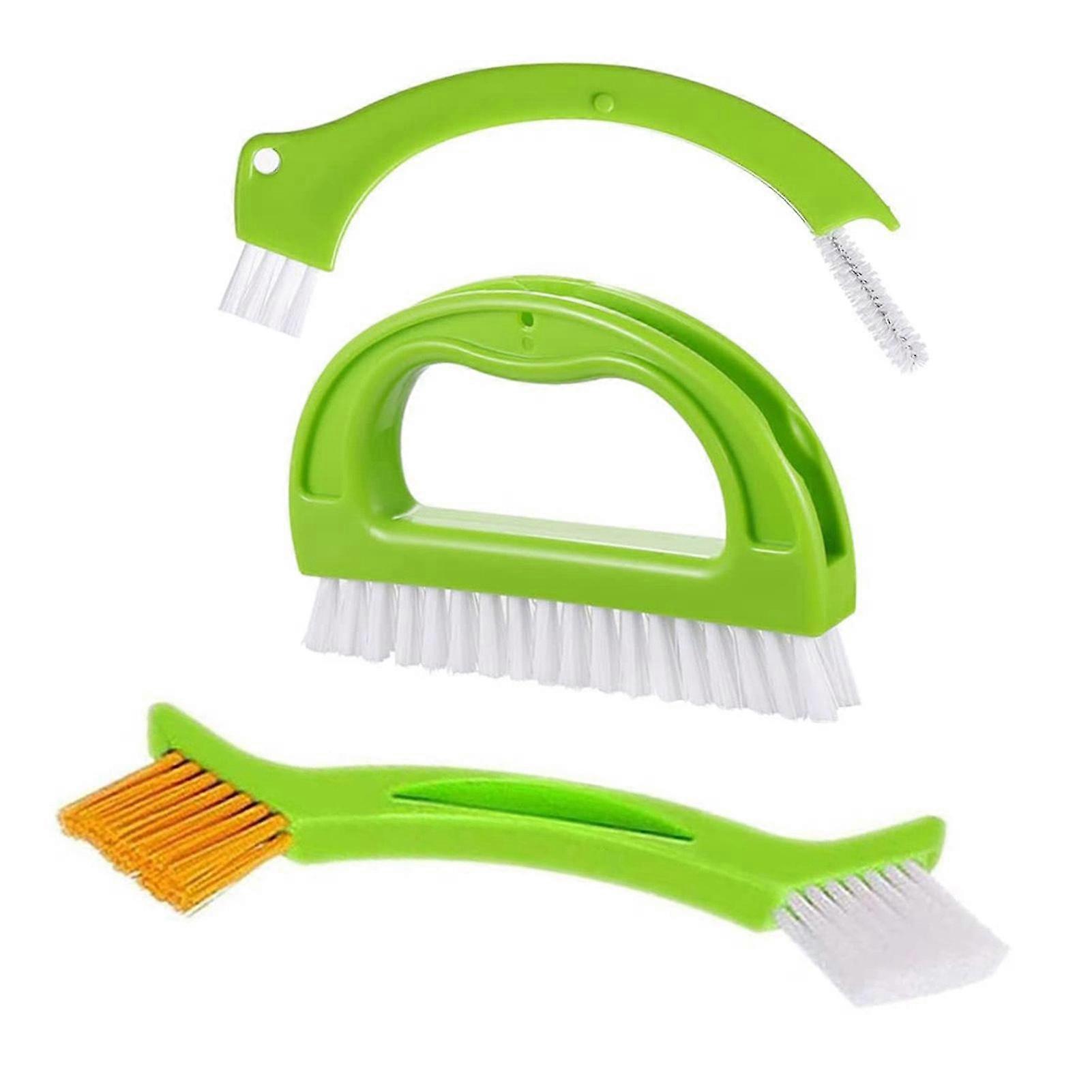3pcs Grout Brush Tile Brush Kit With Ergonomic Handle Design For Wall Tiles Rails Window Frames
