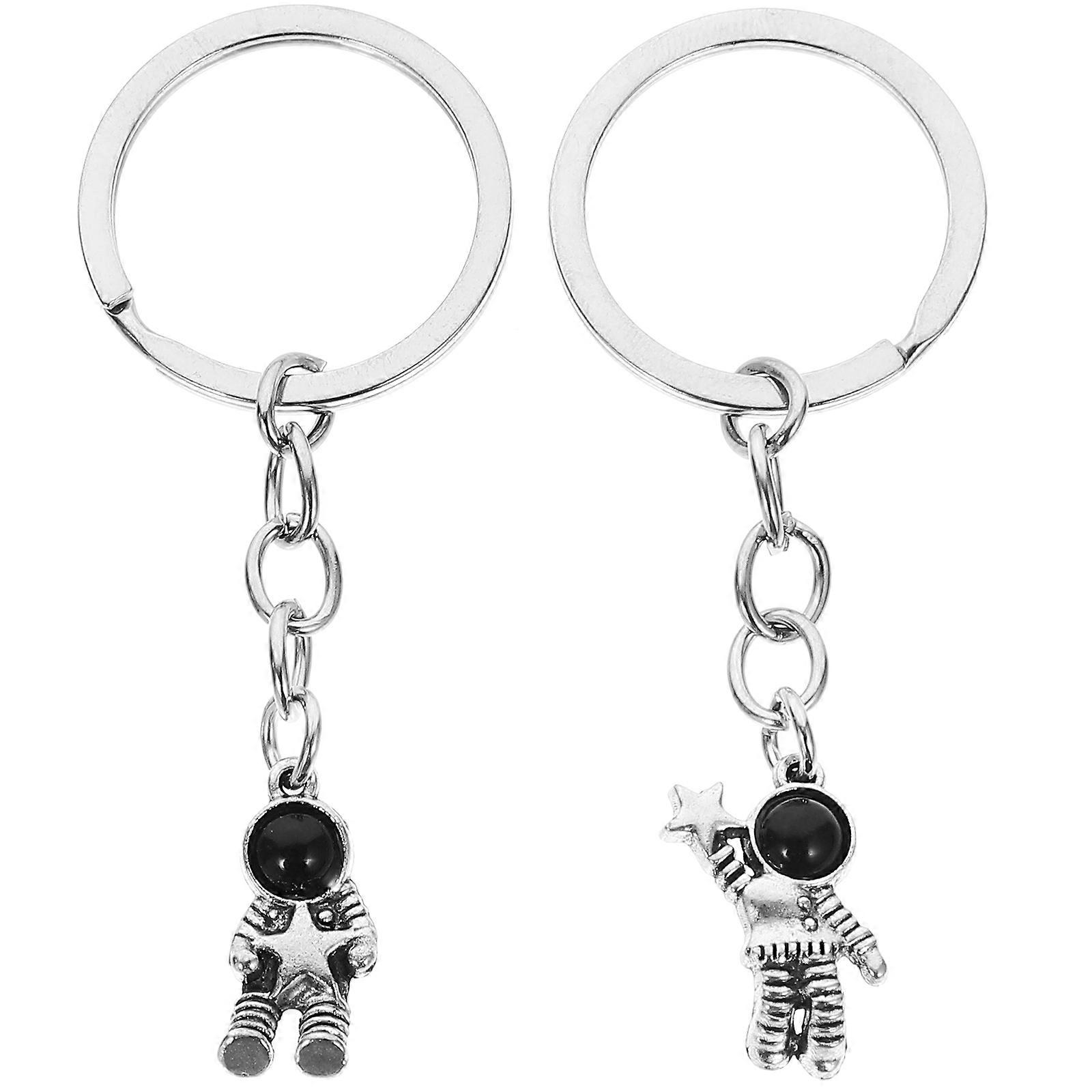 1 paire porte-clés astronaute forme porte-clés porte-clés sac à dos porte-clés pendentif décor