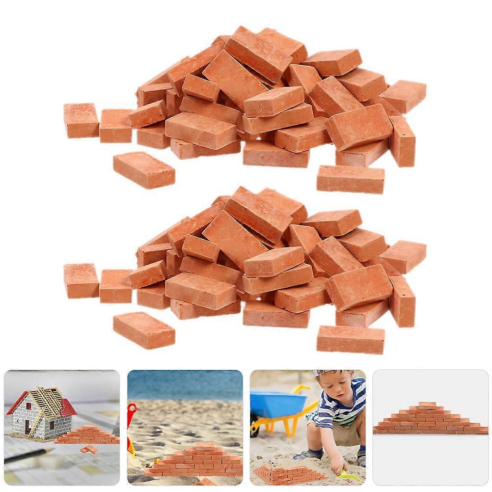 100pcs Mini Bricks Landscaping Miniature Bricks Models Small Bricks for Crafts Bricks Ornament