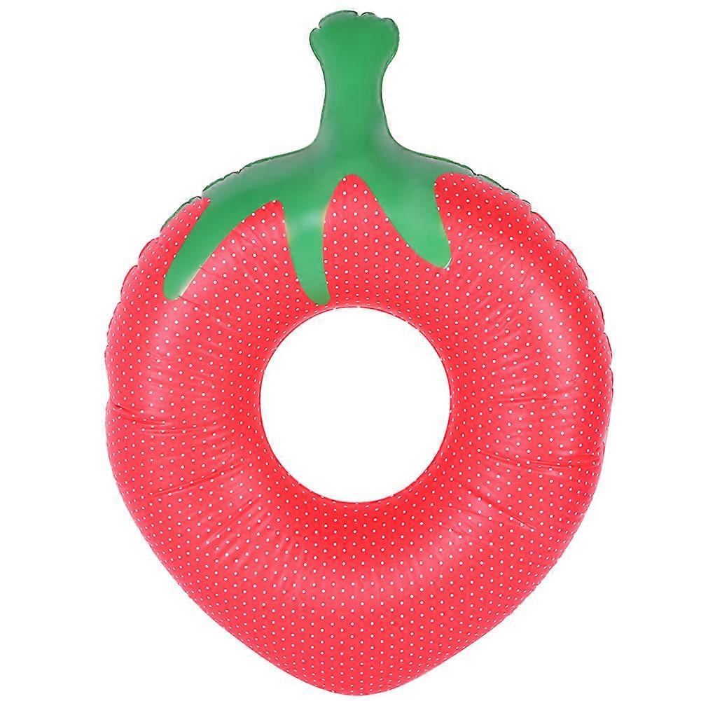 Inflatable Foldable Cute Cartoon Fruit Strawberry Shape Pool Float Beach Swimming Ring