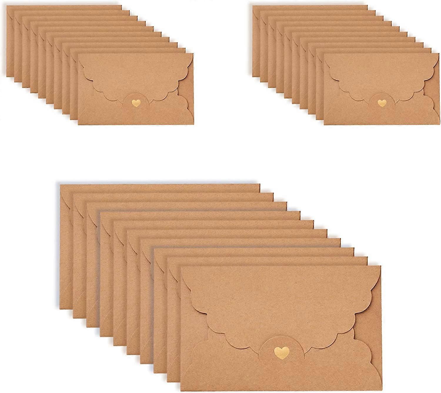 30 stuks Kraft envelop bruiloft uitnodiging envelop, envelop met hart (papier kraft, klein)
