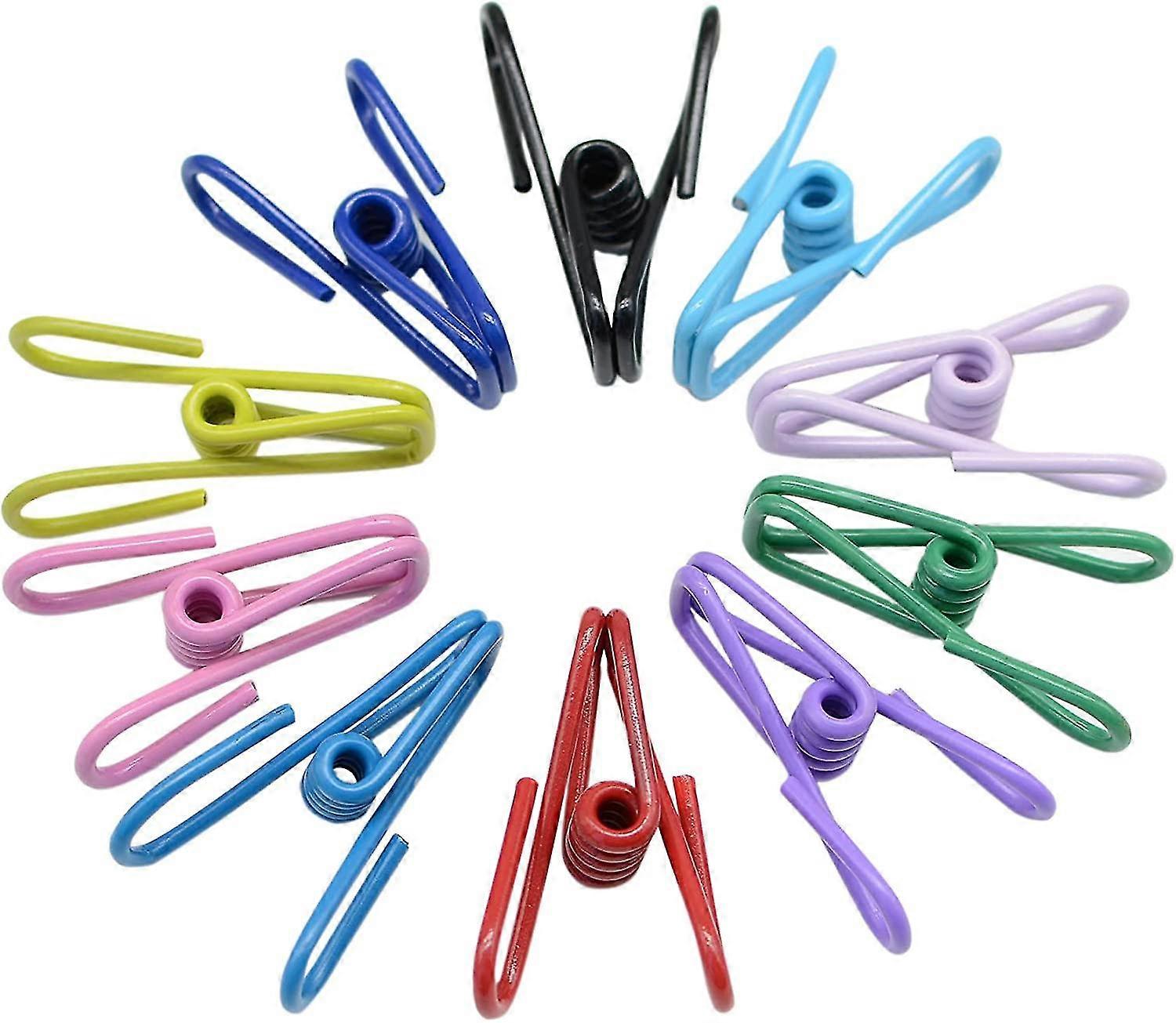 Chip Clips, 30 Different Random Colors Practical Metal Clips Coated High Elasticity Clips Durable