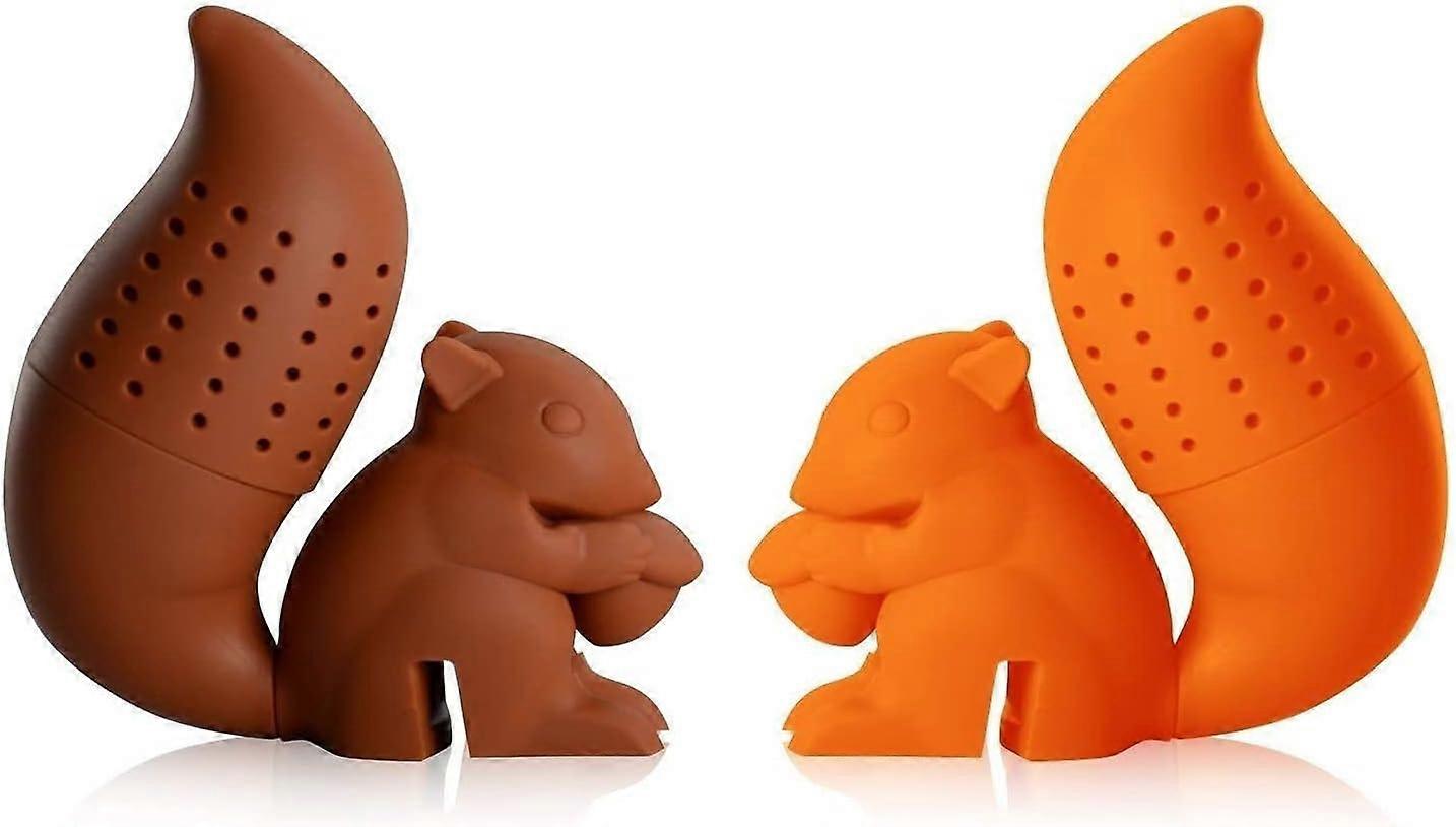 Kitchen Squirrel Tea Infuser - Super Cute Silicone Loose Leaf Herbal Tea Strainer Filter Diffuser