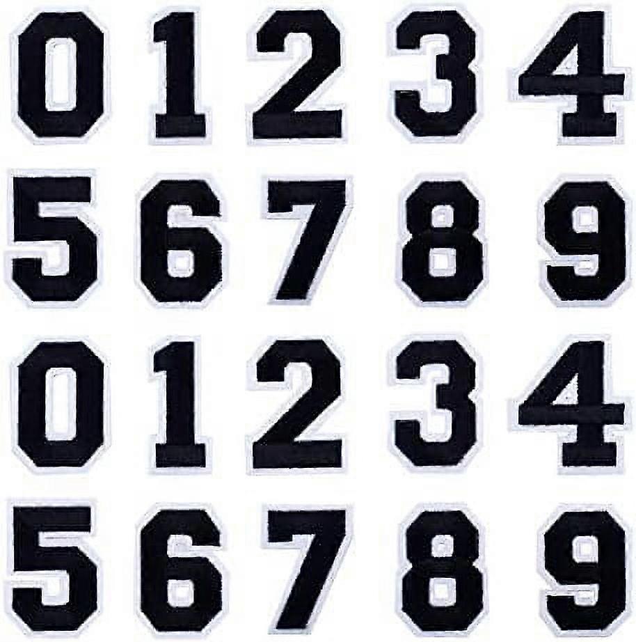 40PCS Iron On Numbers Patches 2 Inch Sew On Applique Patches 0-9 Applique Embroidered Patch