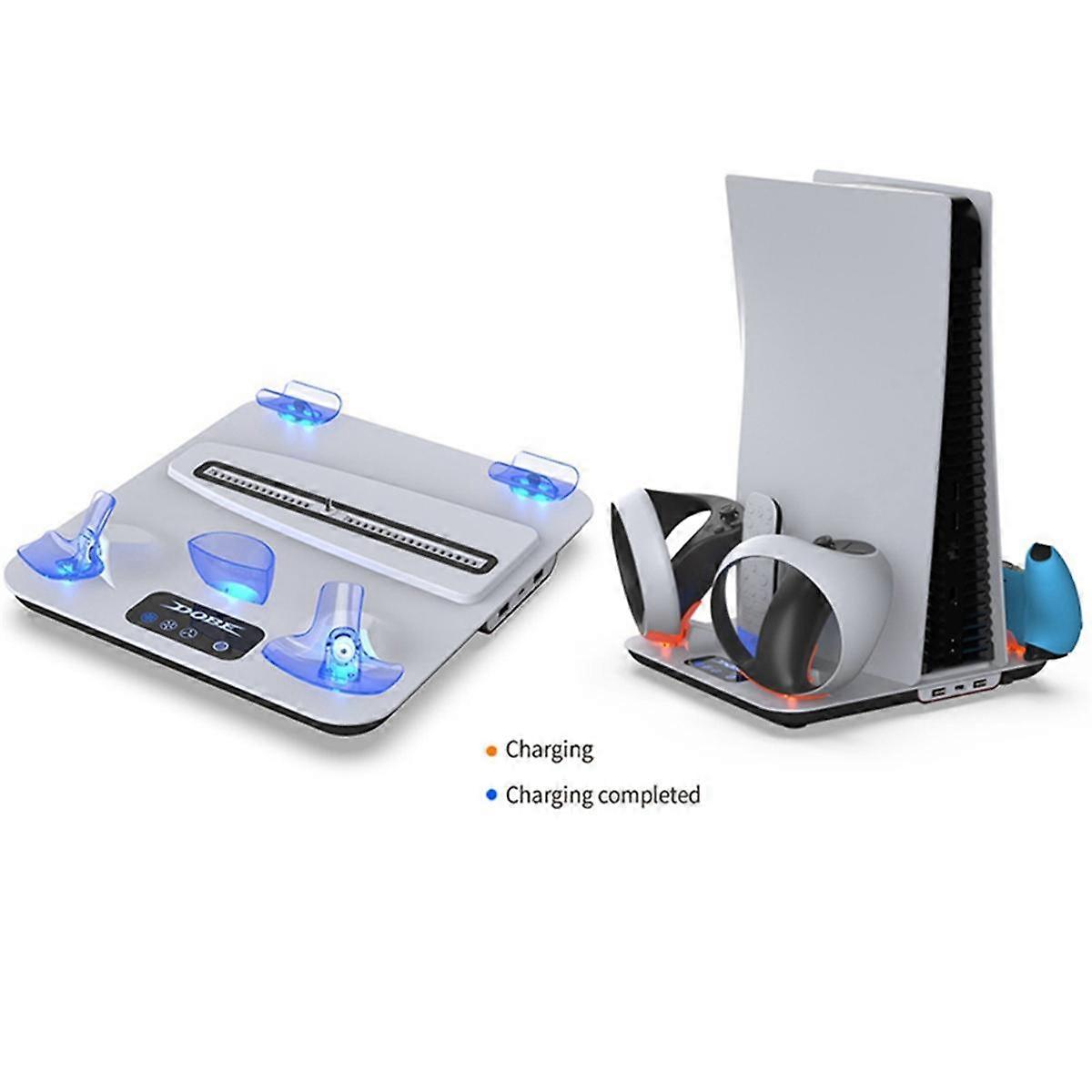 for Console Cooling Base Portable PSVR2/ Handle with Light Charging Base+Storage Rack Set