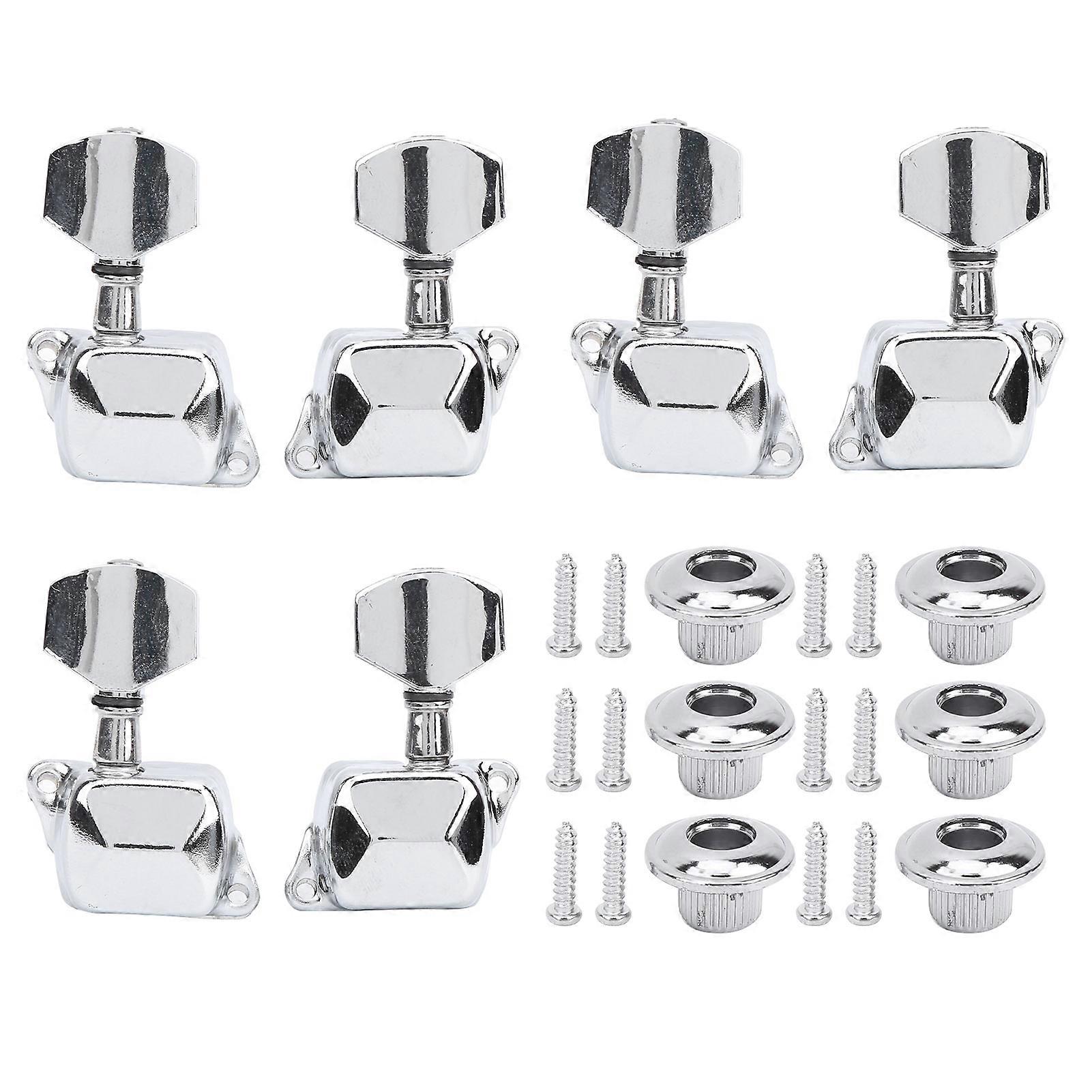 Guitar Tuning Keys Pegs for SemiClosed Electric Guitar Musical Instrument Accessories(Silver )