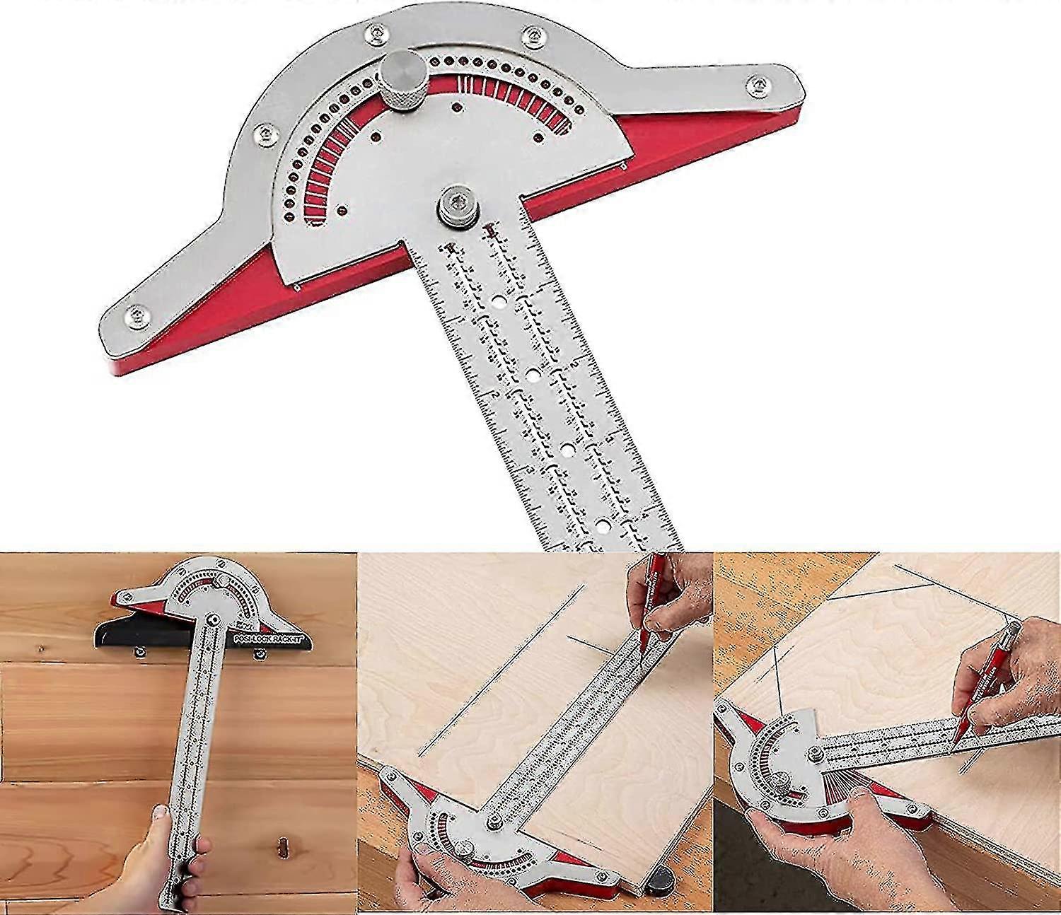 10 Inch Carpenter's Edge Ruler Stainless Steel Protractor Carpenter's Protractor Tool Two Arm Angle Protractor Tool Woodworking Protractor For Enginee