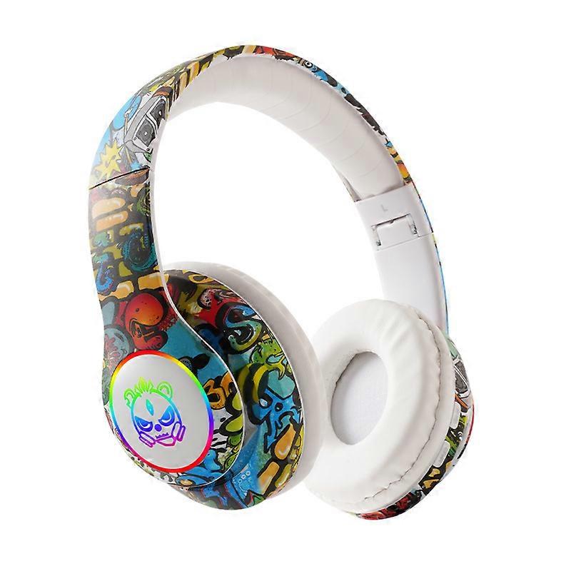 LX-8686 Headphones Graffiti Bluetooth Headset Wireless LED Game headset