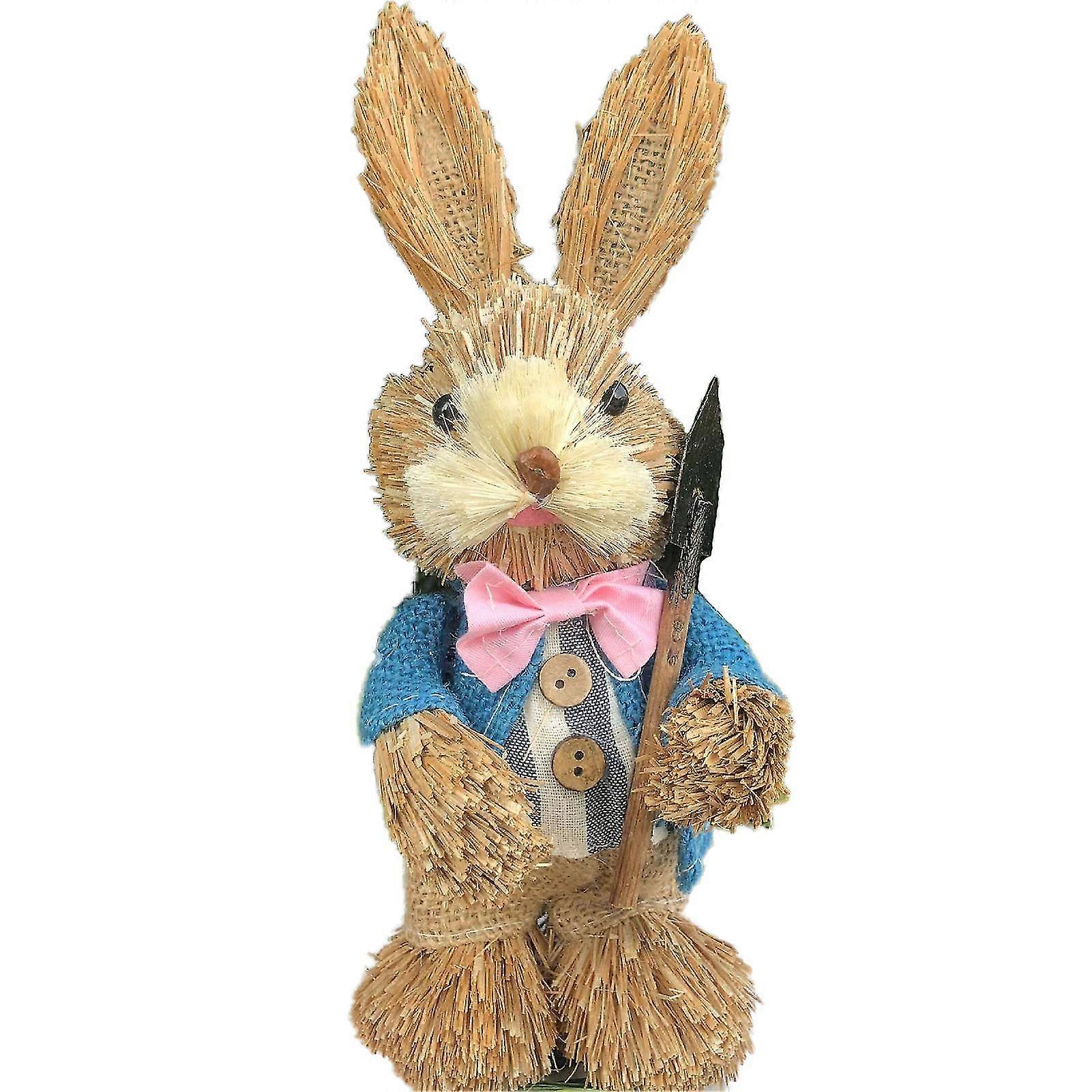 Cute Easter Rabbit Figurine Easter Bunny Desktop Artificial Animal Model For Easter Day Garden Desktop Ornament