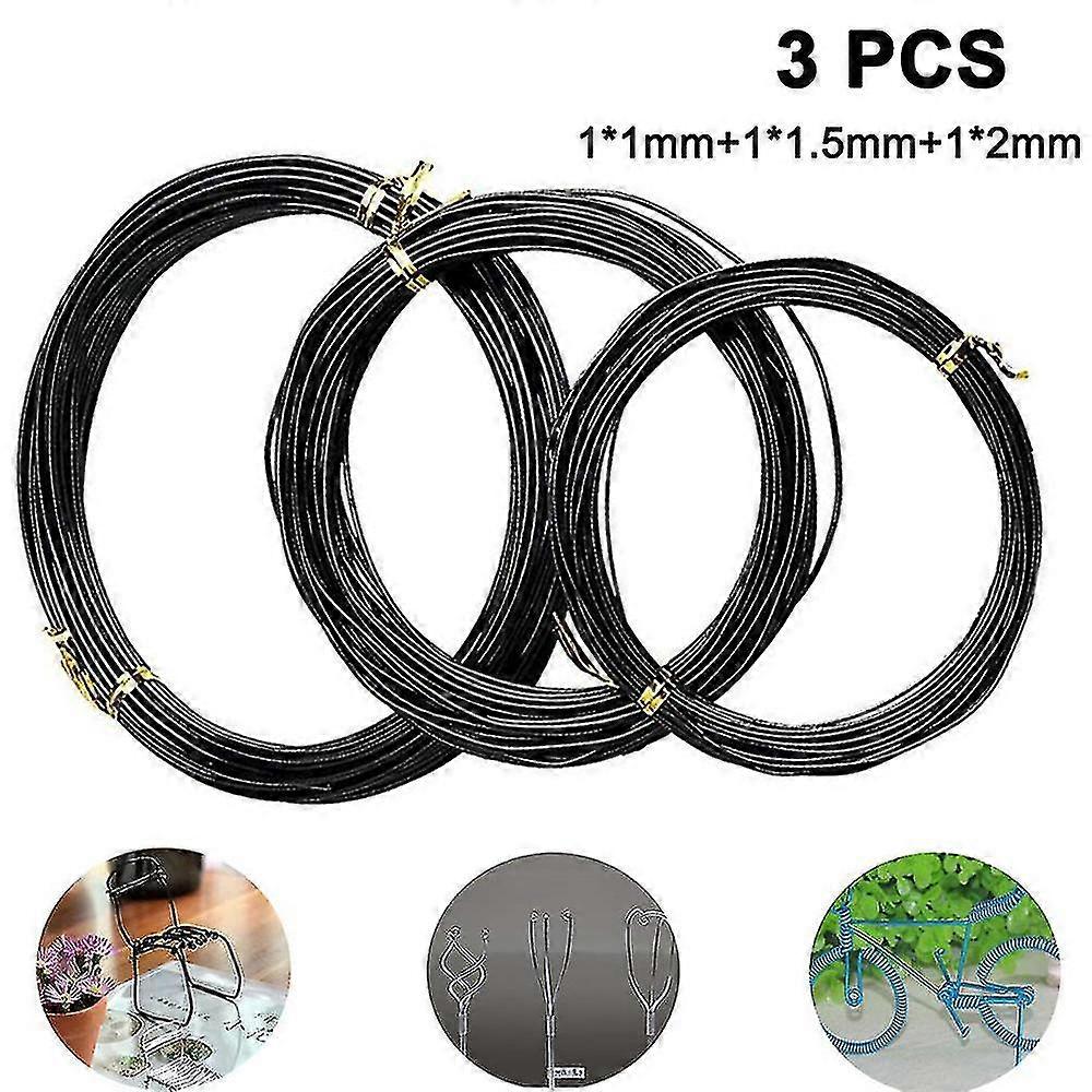 3pack Bonsai Wire Bonsai Tree Training Wires,size 1.0mm/1.5mm/2.0mm