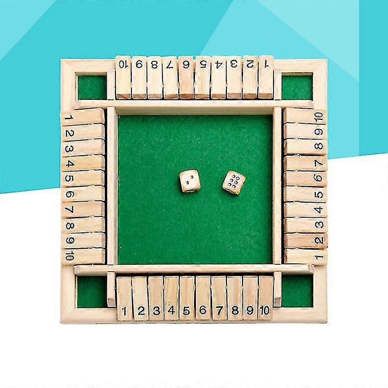 Four-sided Flop Games Digital Wooden Board Game Fun Family Parent-child Game Party Travel Kindergarten Educational Toys (green)