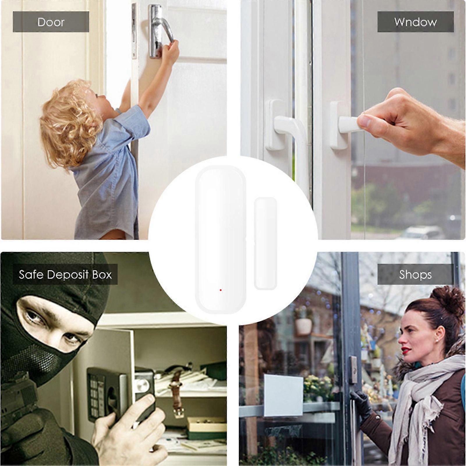 Smart Door Window Sensor 2.4G WiFi Magnetic Open Close Detector Home Burglar Alarm for TUYA