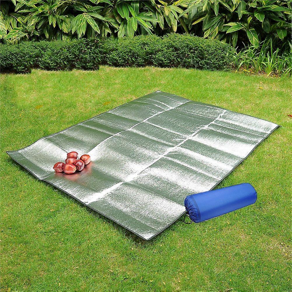 Aluminum Picnic Mat Blanket Waterproof Foldable Double-Sided Foil Sleeping Pad for Camping(200 x 150 cm)