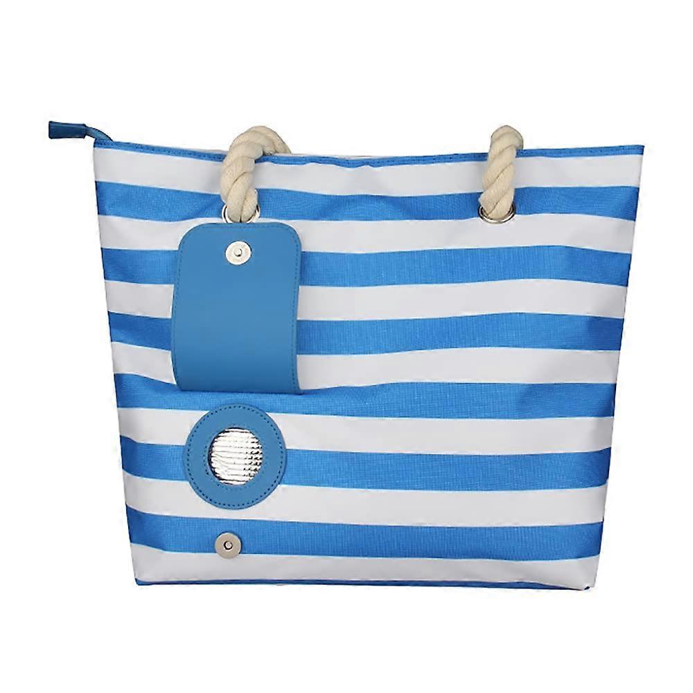 Beach bag with Wine Purse - Beach Tote with Hidden, Insulated Compartment, Holds 2 bottles of Wine