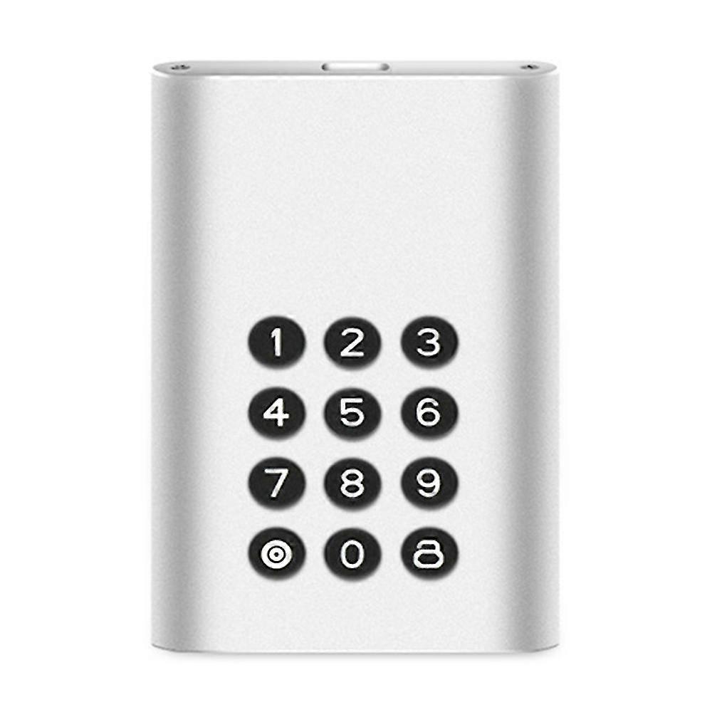 Usb-c Encrypted Hard Drive Enclosure, Portable External Hard Drive, 128gb Encrypted Solid State Driv