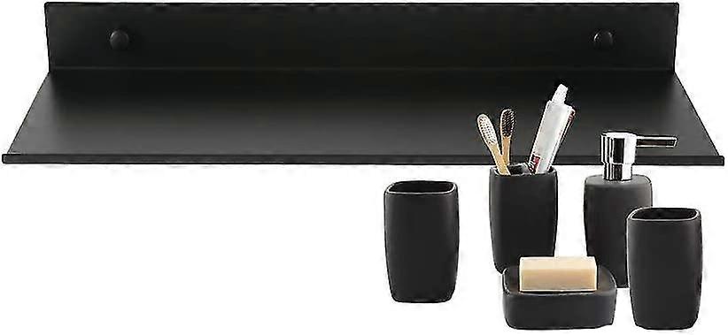 Bathroom Floating Wall Shelf Matte Aluminum