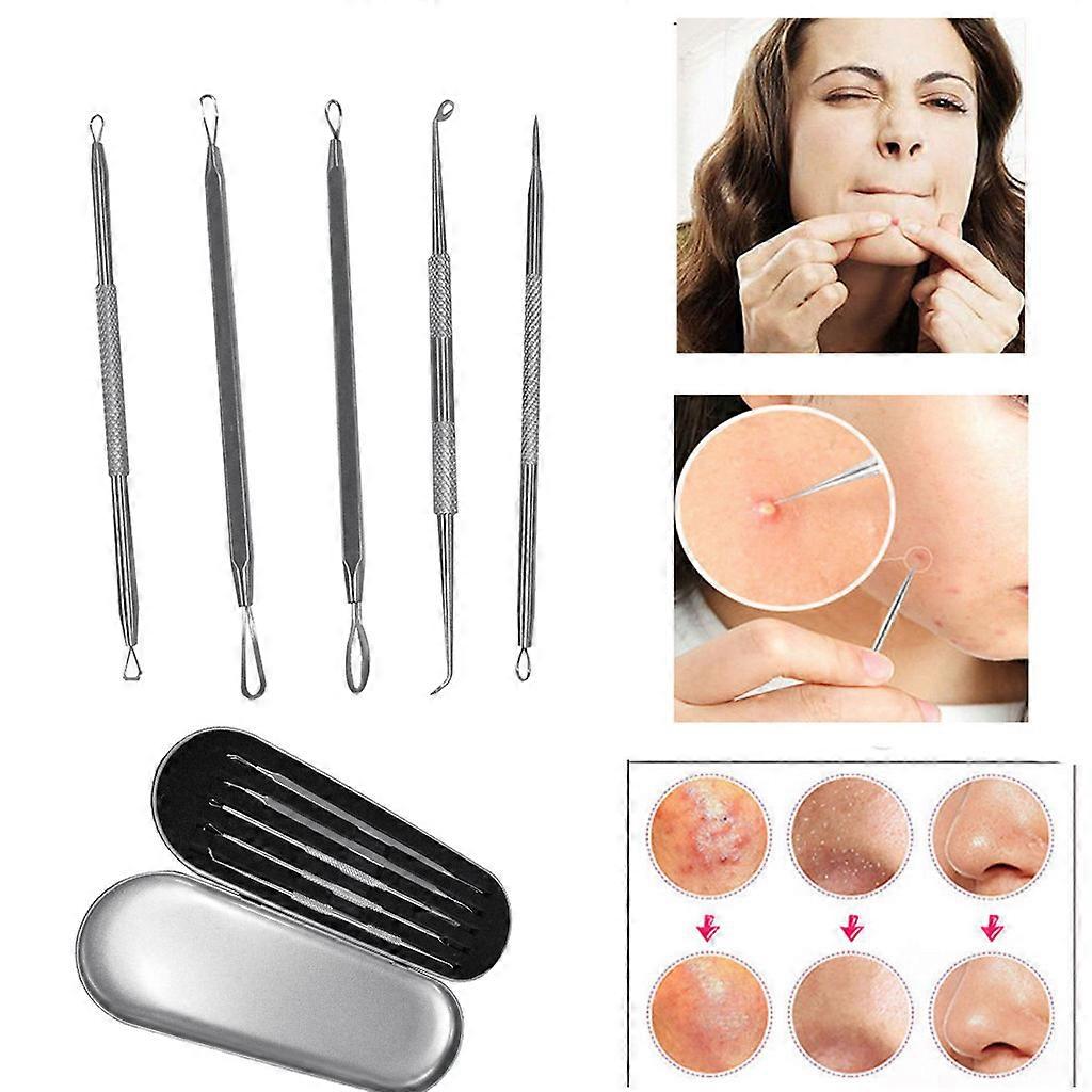 Rustfritt Blackhead Facial Pimple Remover Ear Extractor Tool Comedone