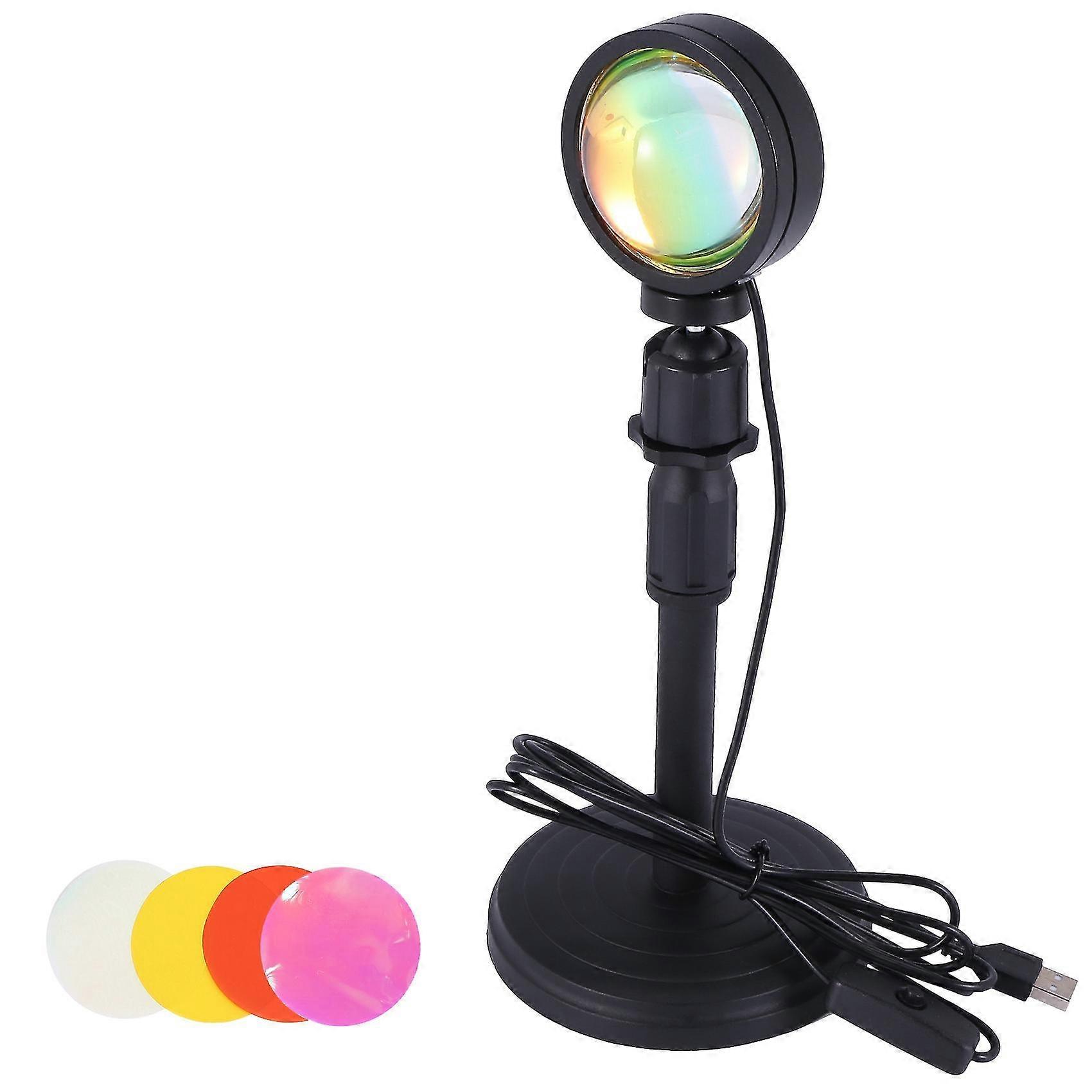 Sunset Projection Atmosphere LED Lamp 4 in 1 Night Light,USB Projector 360 Rotation Photography La