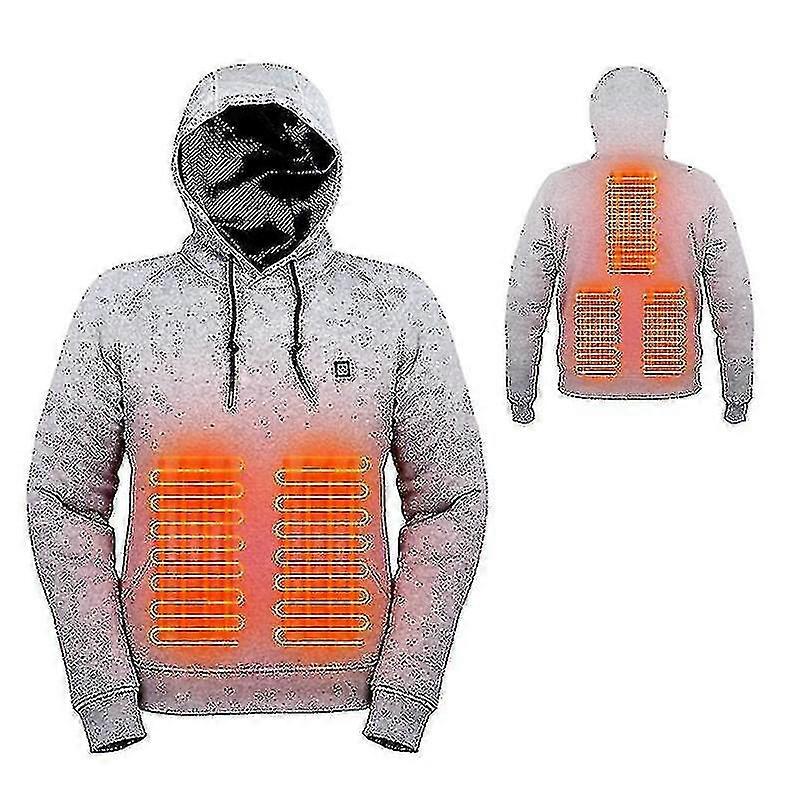 2024 Utomhus Elektrisk Usb Värme Tröjor Huvtröjor Män Vinter Varma Uppvärmda Kläder Laddning Värme Jacka Sportkläder-zzy