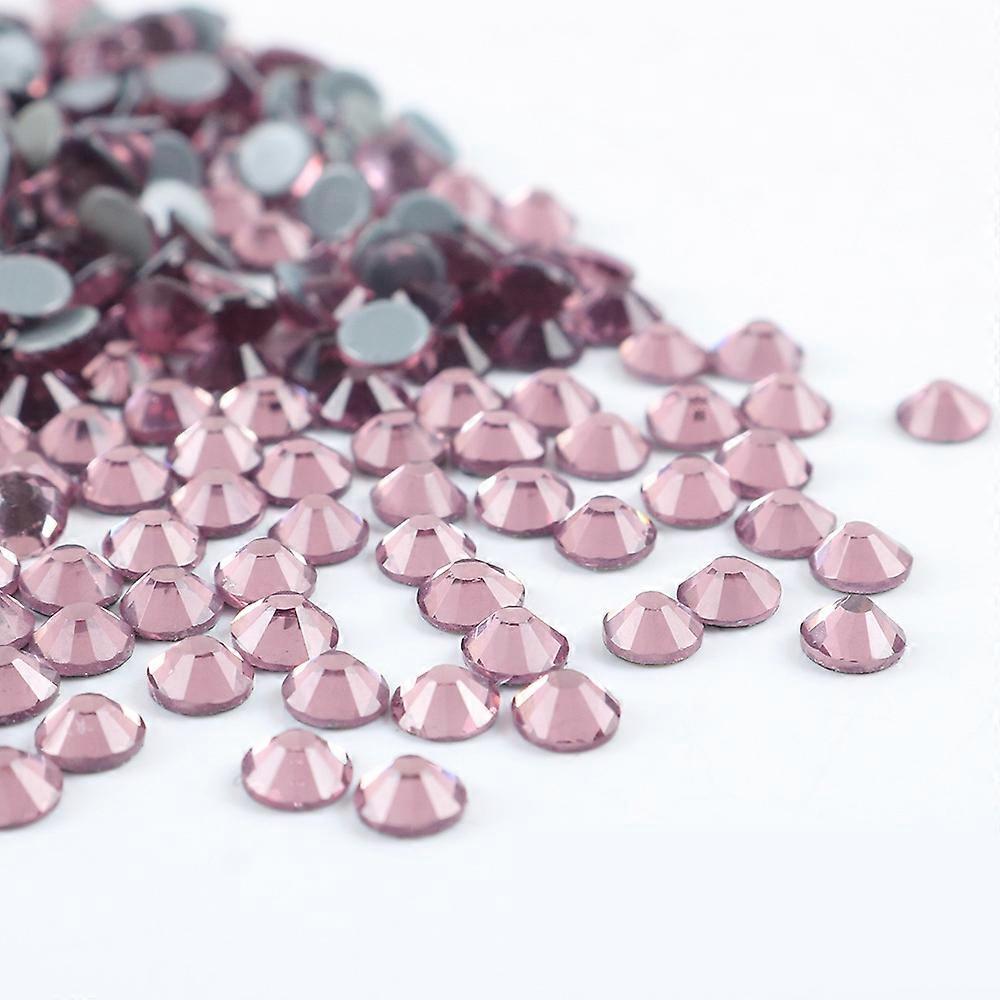 Hotfix Rhinestones Bulk for Crafts Clothes DIY Decoration, Light Purple (2-6mm) 288pcs/1440pcs Flat Back Crystal Round Gems