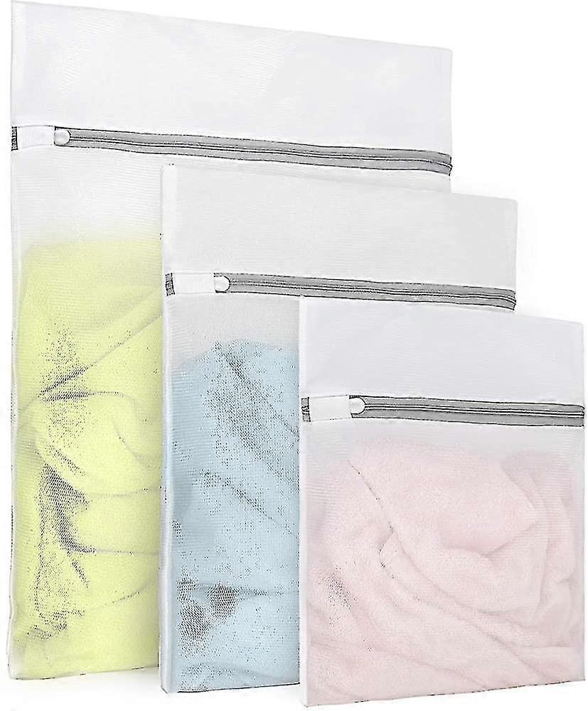 3pcs Durable Fine Mesh Laundry Bags For Delicates