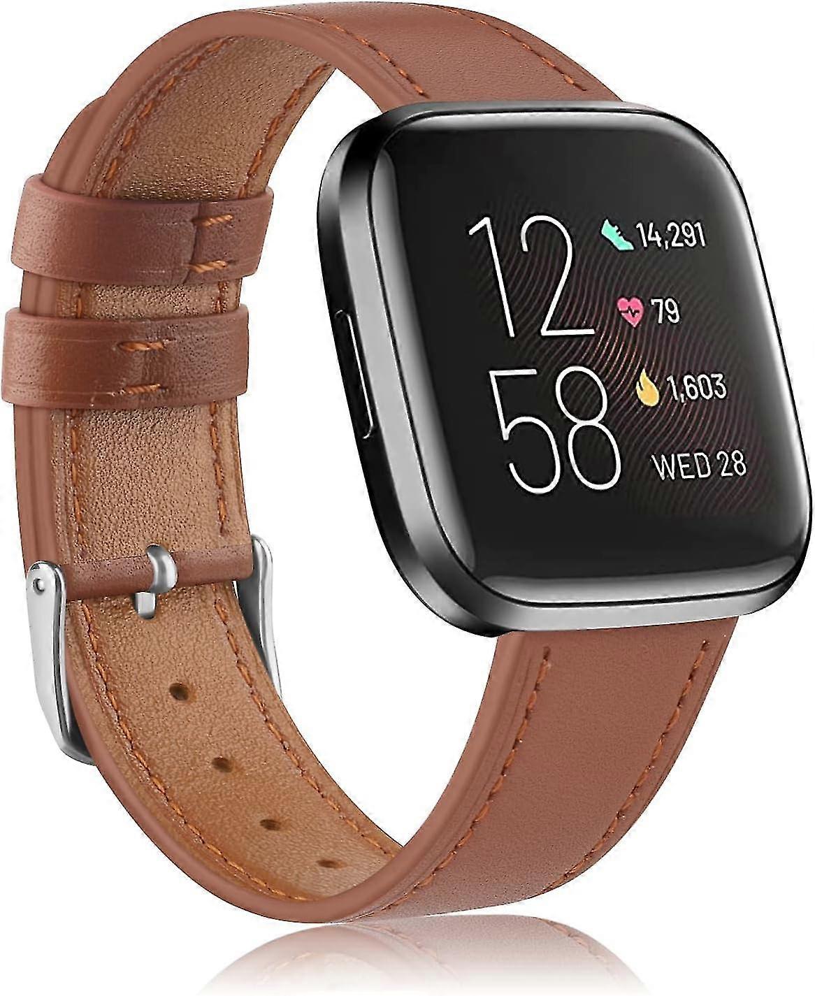 Soft Leather Replacement Strap For Fitbit Versa 2 Wristband - Women Men