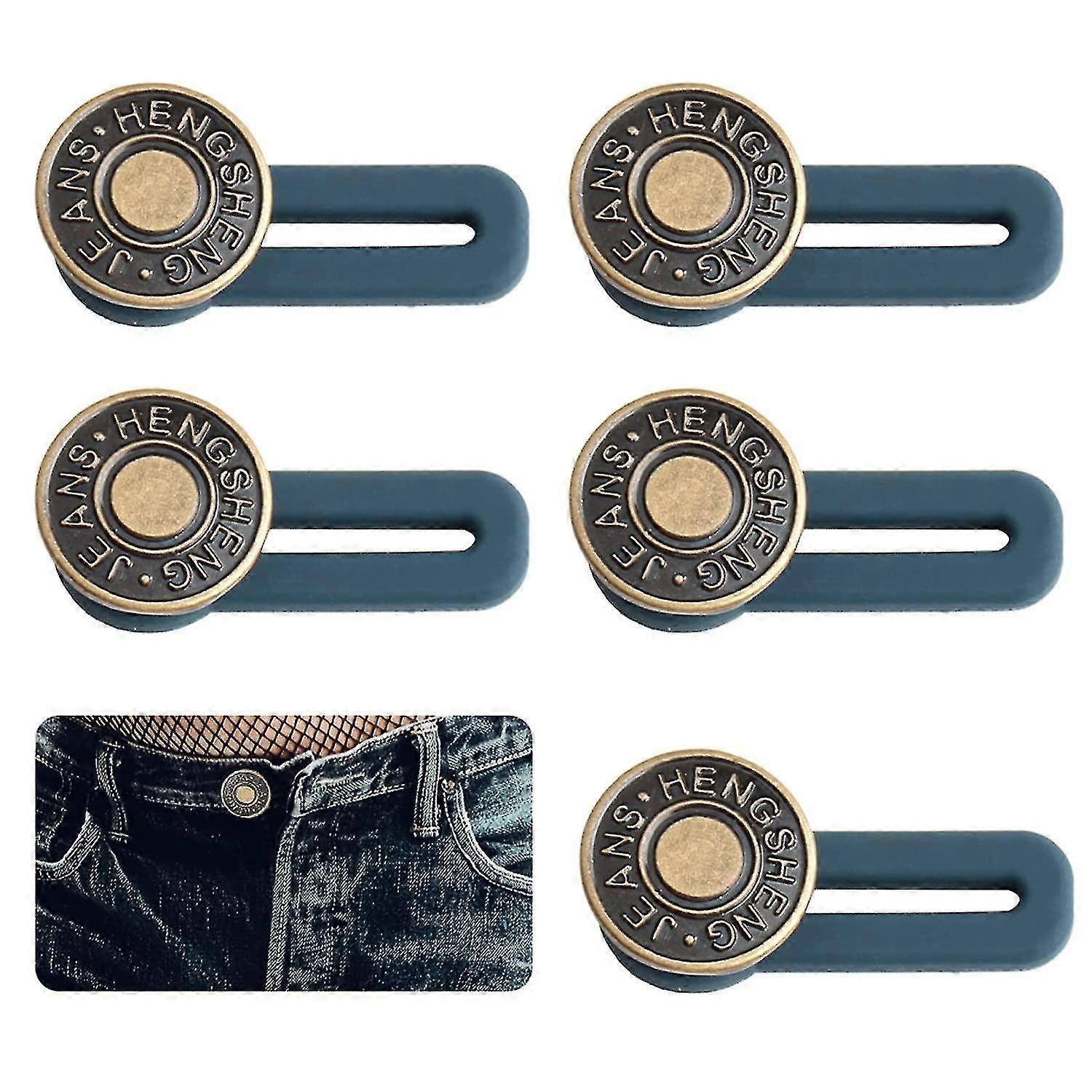 6 Pcs Button Extender For Trousers, Button Waist Extender, Pants Waist Extender Adjustable, Extended Jeans Waistband