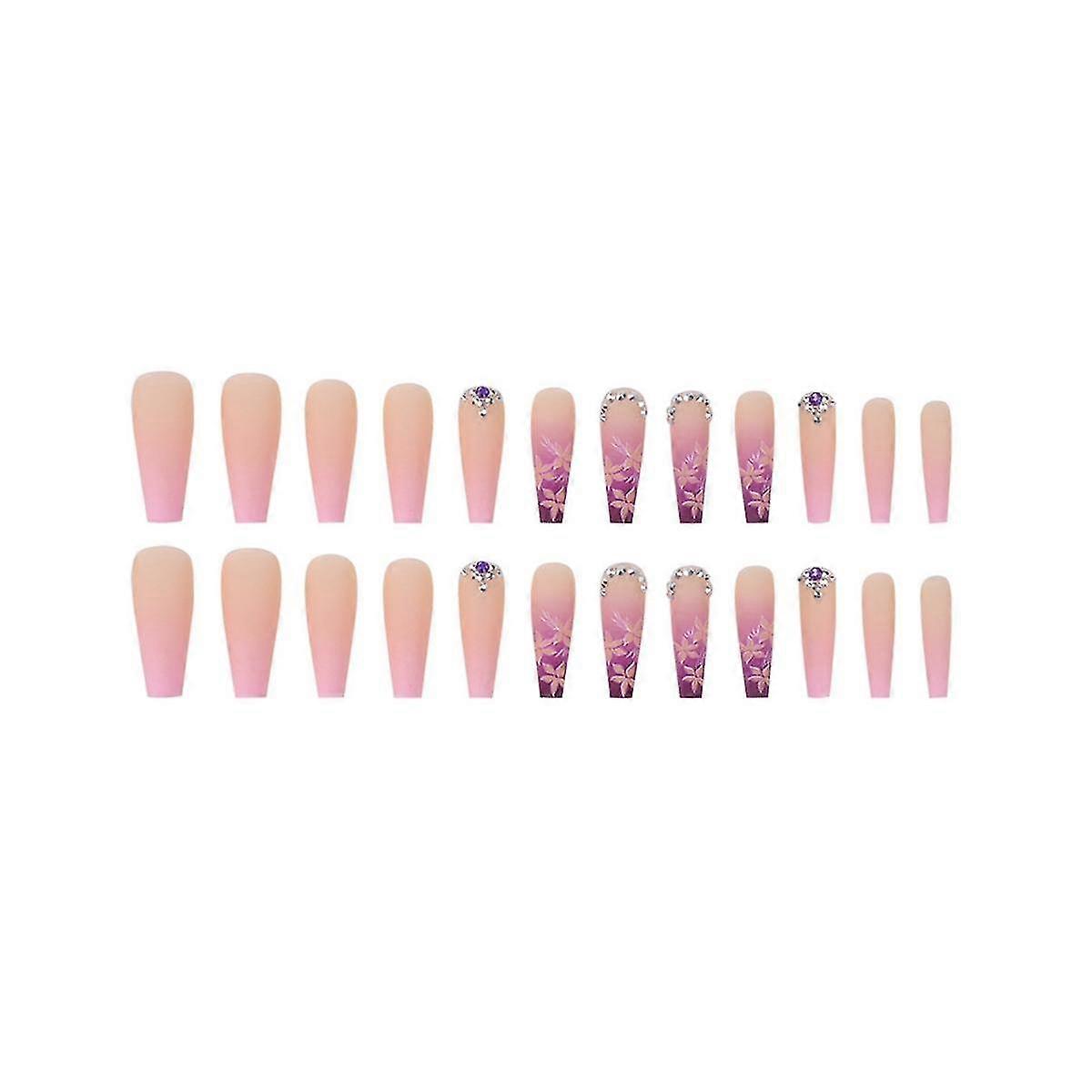 Removable Nails - Gel Nails 12 Sizes, No Need File Pre-shaped Press On False Nails Nail Extensions Cblcy-47