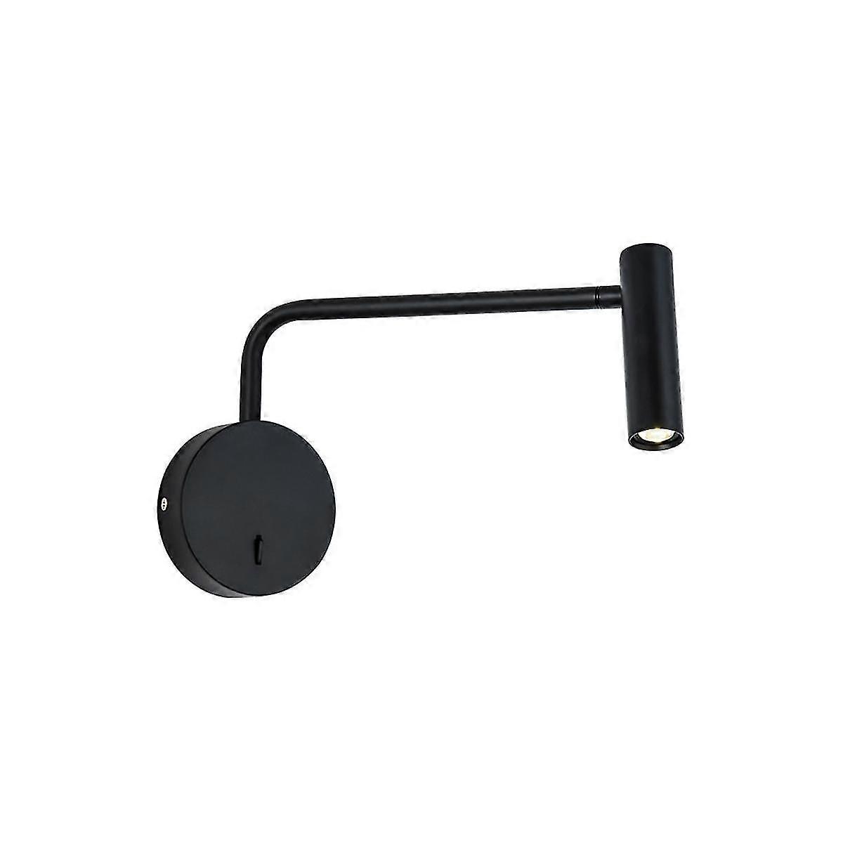 Hotel Room Reading Lamp With Switch Bedroom Exposed Bedside Lamp Reading Wall Lamp Spotlight (black)