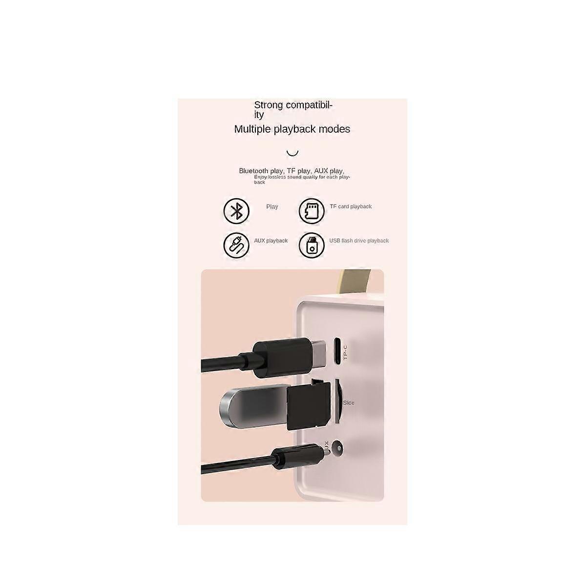 Bluetooth Speaker Classical Retro Music Player Sound Stereo Portable Mini Travel Music Player Purpl