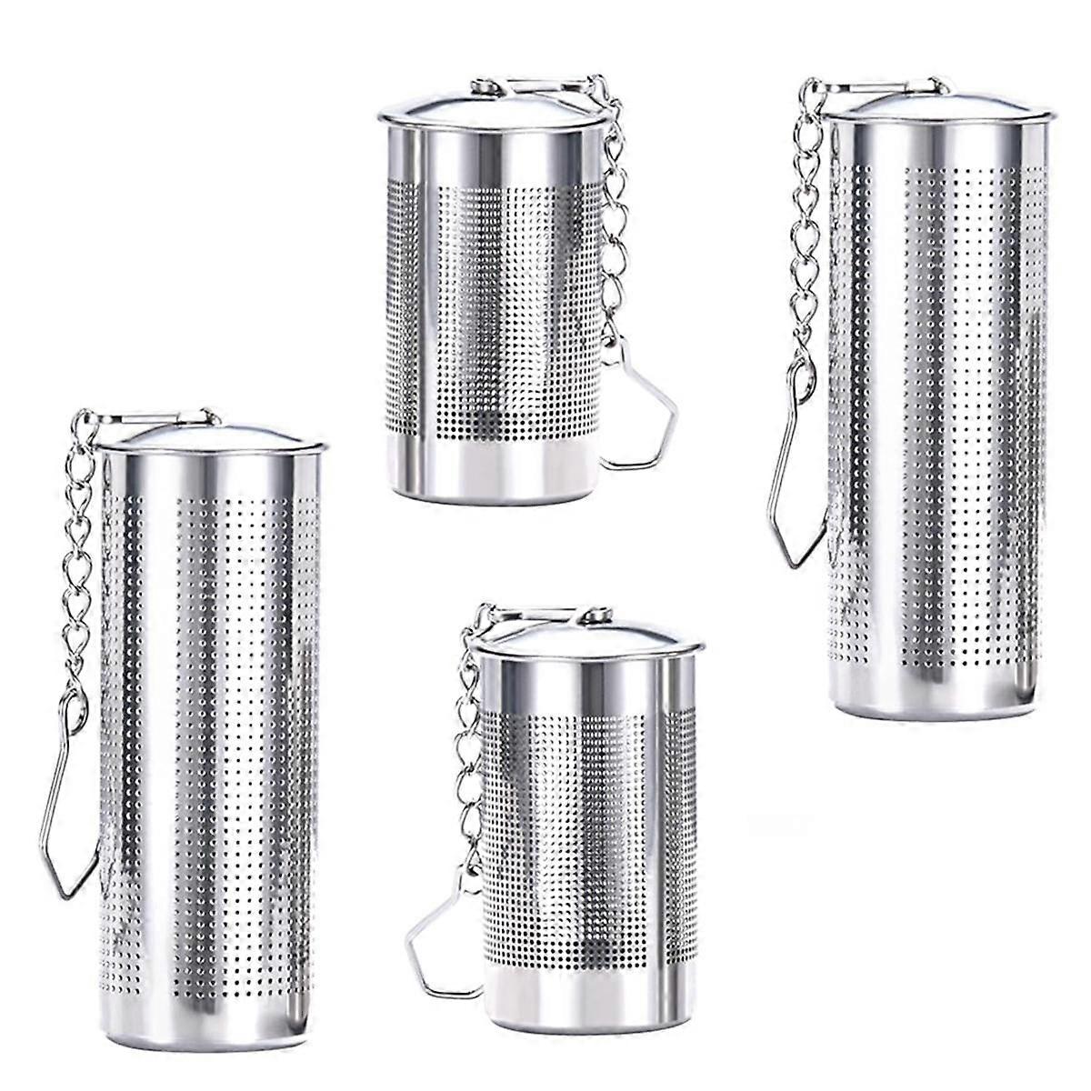 4PCS Tea Infusers for Loose Tea,Tea Filter with Lid,Stainless Steel Tea Strainer with Chain Hook, T