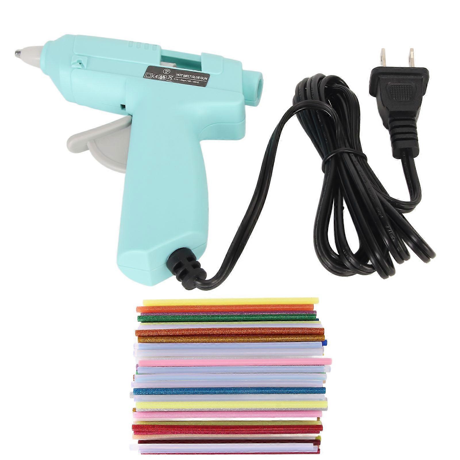 Hot Glue Machine Fast Preheating 20W Mini Hot Melt Glue Tool with 100 Glue Sticks for Home School Office 110240V Blue