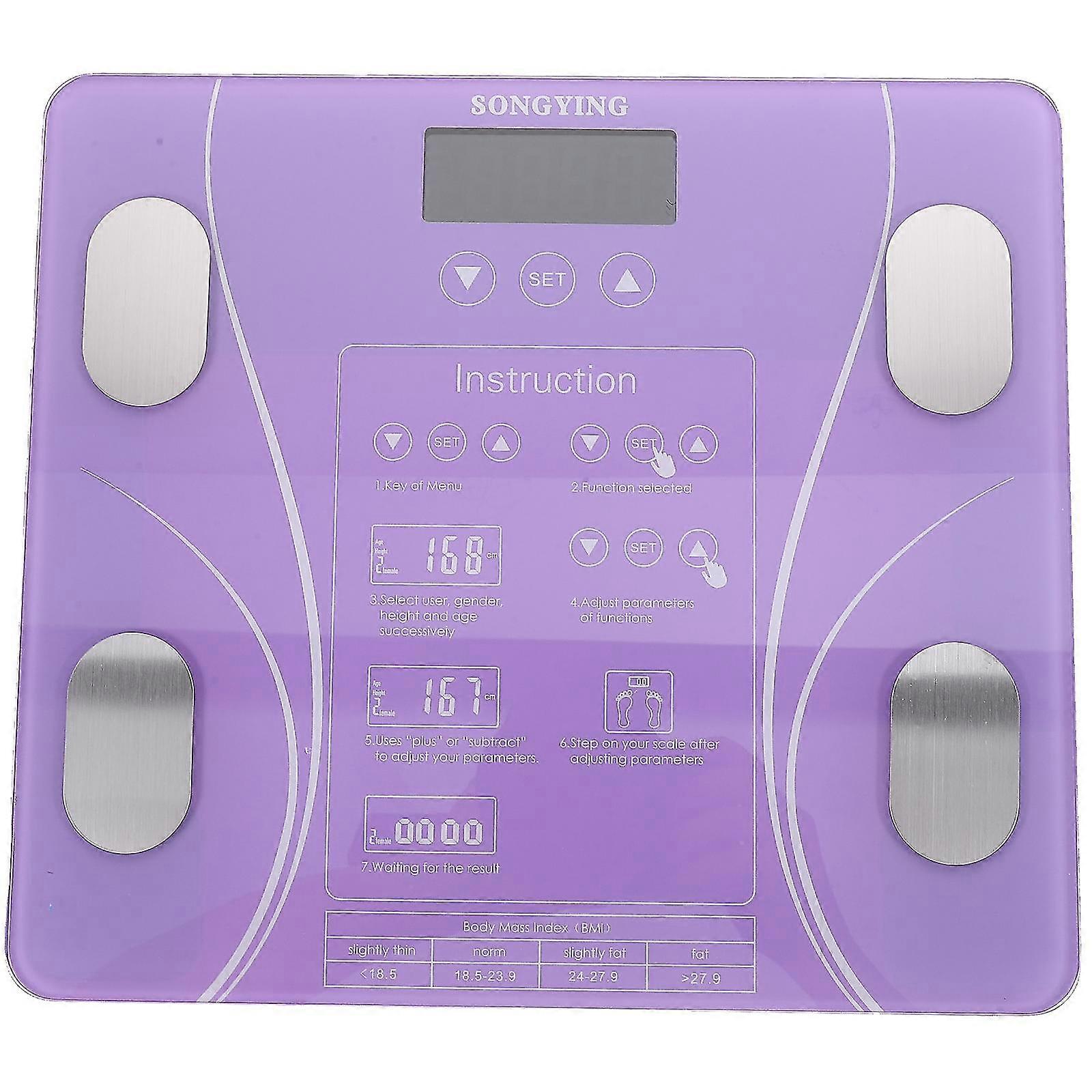 مقياس الدقة المنزلية مقياس الوزن الذكي مقياس الوزن الإبداعي مقياس الصحة بدون بطارية (أرجواني ، نمط البطارية) - FCY