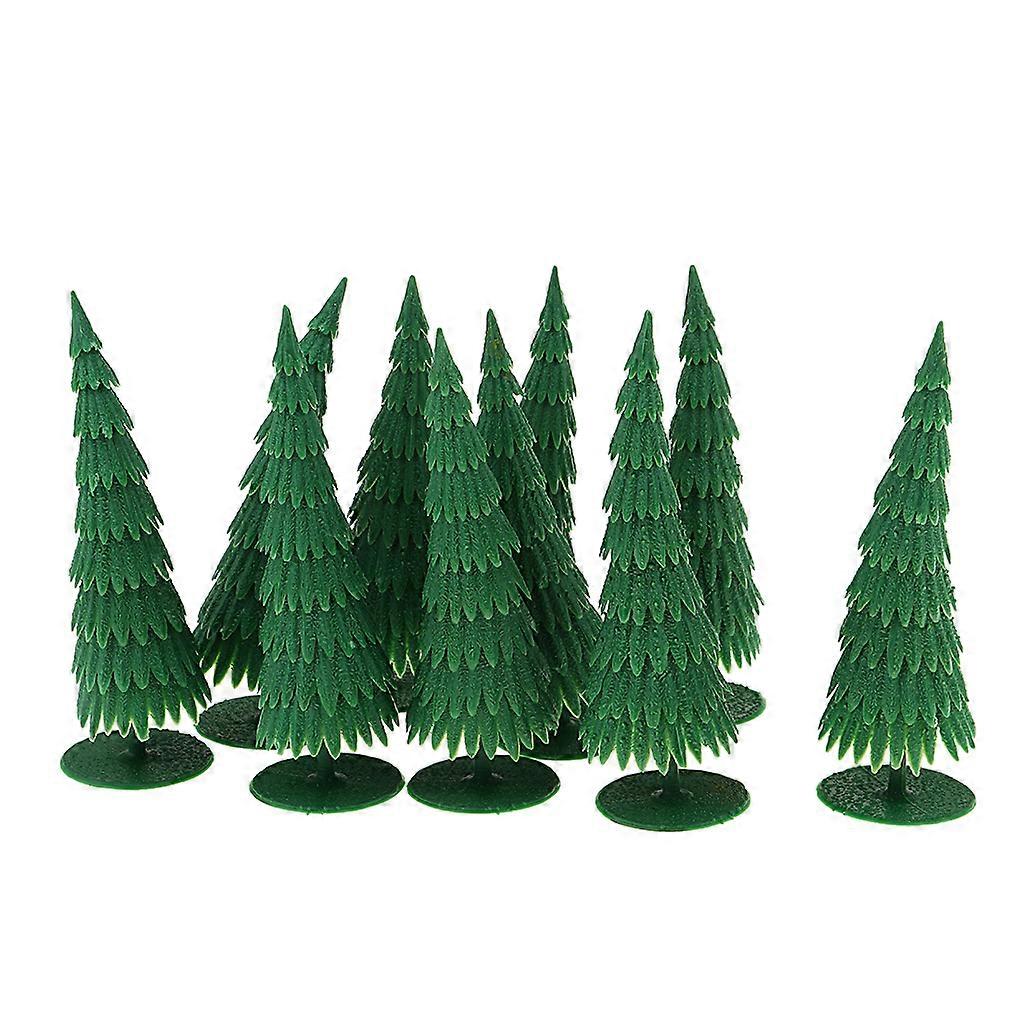 10Pcs Pine Model Trees for Miniature Landscape Scenery