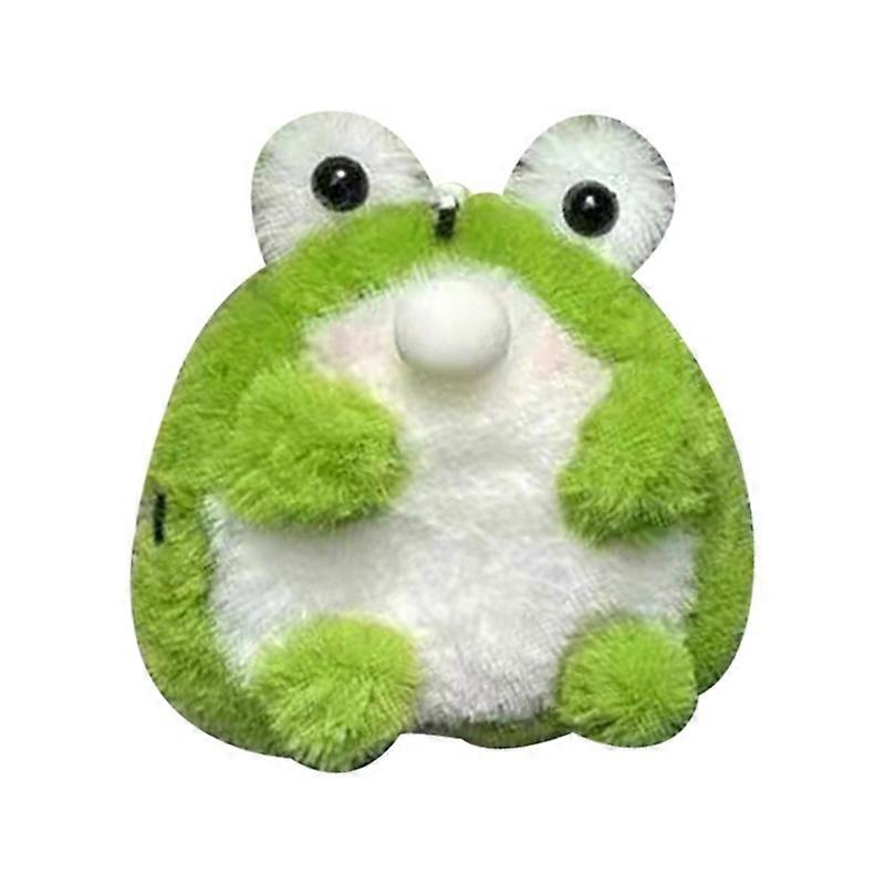 Whimsical Frog Plush Keyring Keychain Squeaks and Blows Bubbles for Backpacks